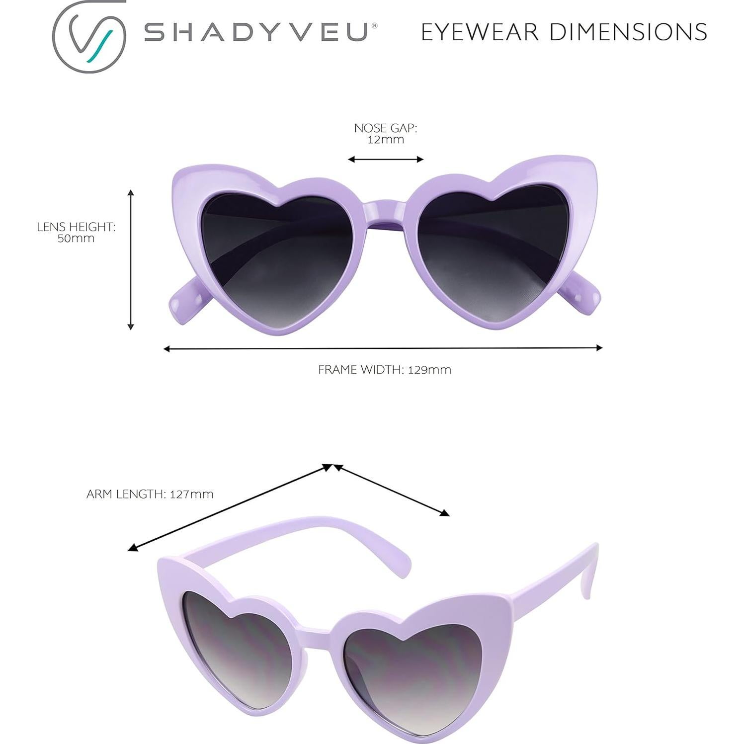Gafas de sol infantiles ShadyVEU corazón rosa UV400 2-6 años