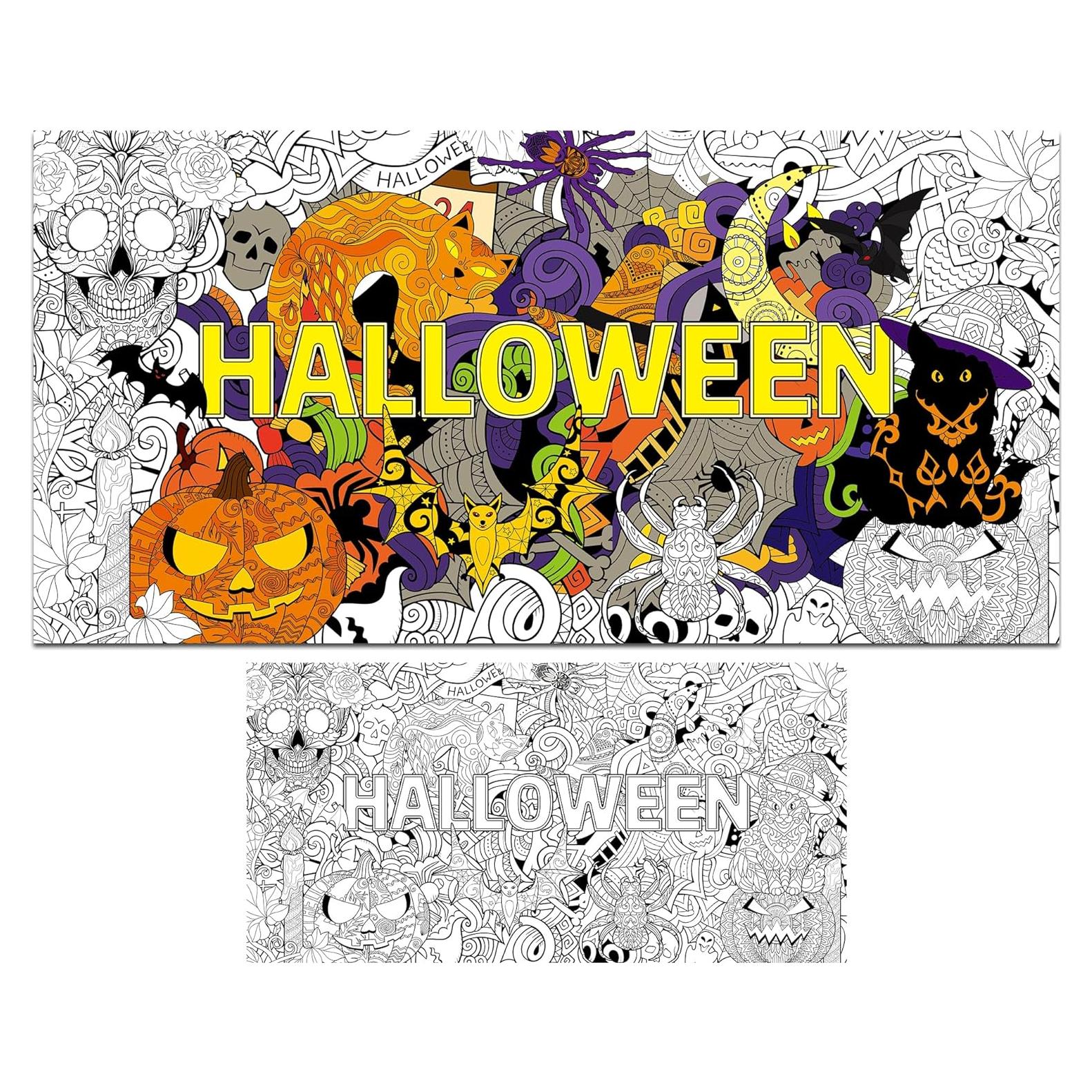 Póster Gigante de Mandala para Colorear Halloween ZOIIWA 63.5x127cm