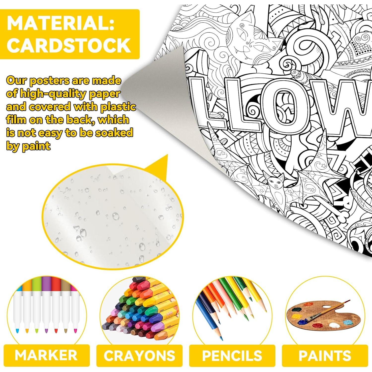 Póster Gigante de Mandala para Colorear Halloween ZOIIWA 63.5x127cm