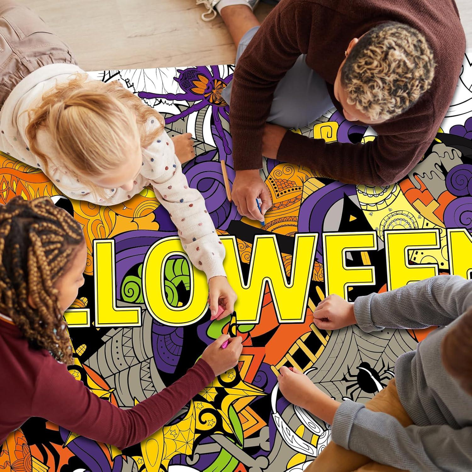 Póster Gigante de Mandala para Colorear Halloween ZOIIWA 63.5x127cm