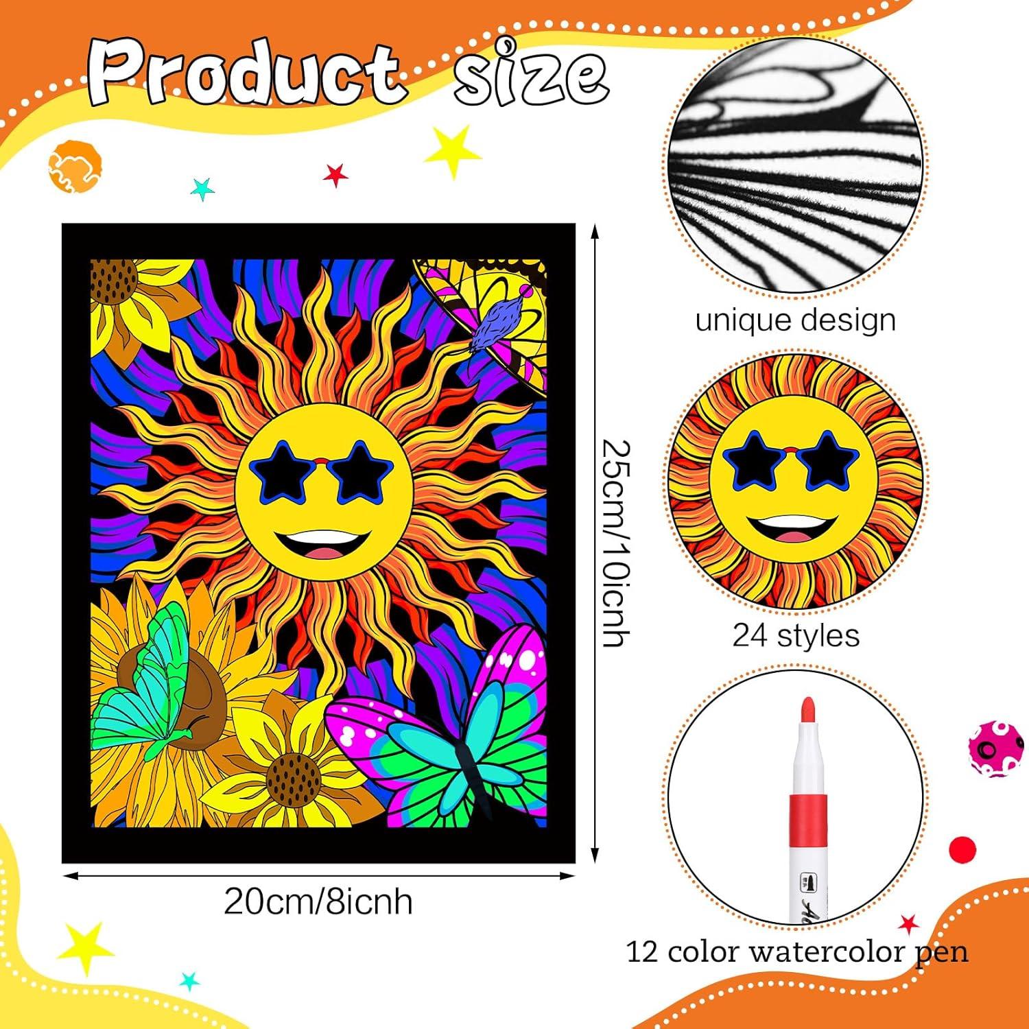 Pack de 48 Pósters de Colorear Terciopelo Zhanmai 20x25 cm