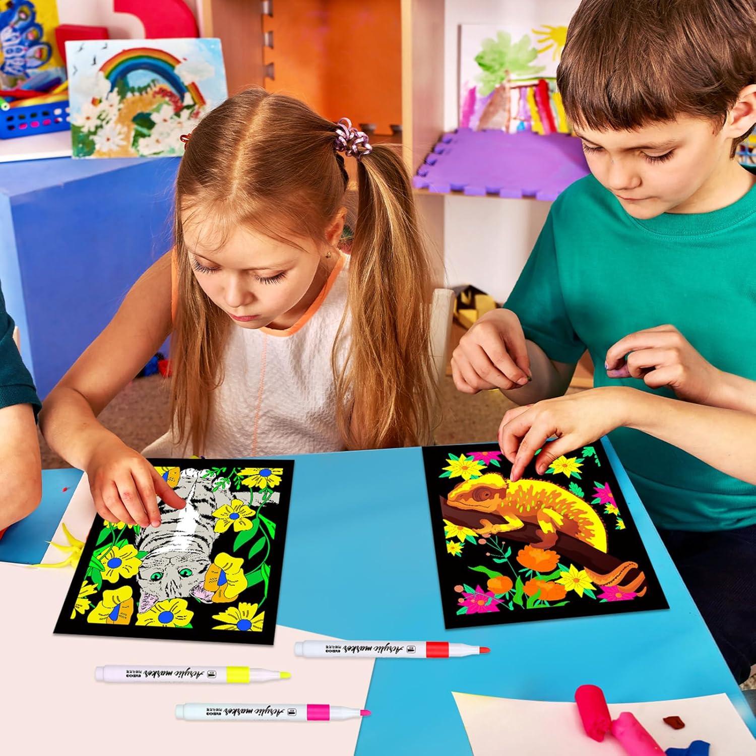 Pack de 48 Pósters de Colorear Terciopelo Zhanmai 20x25 cm