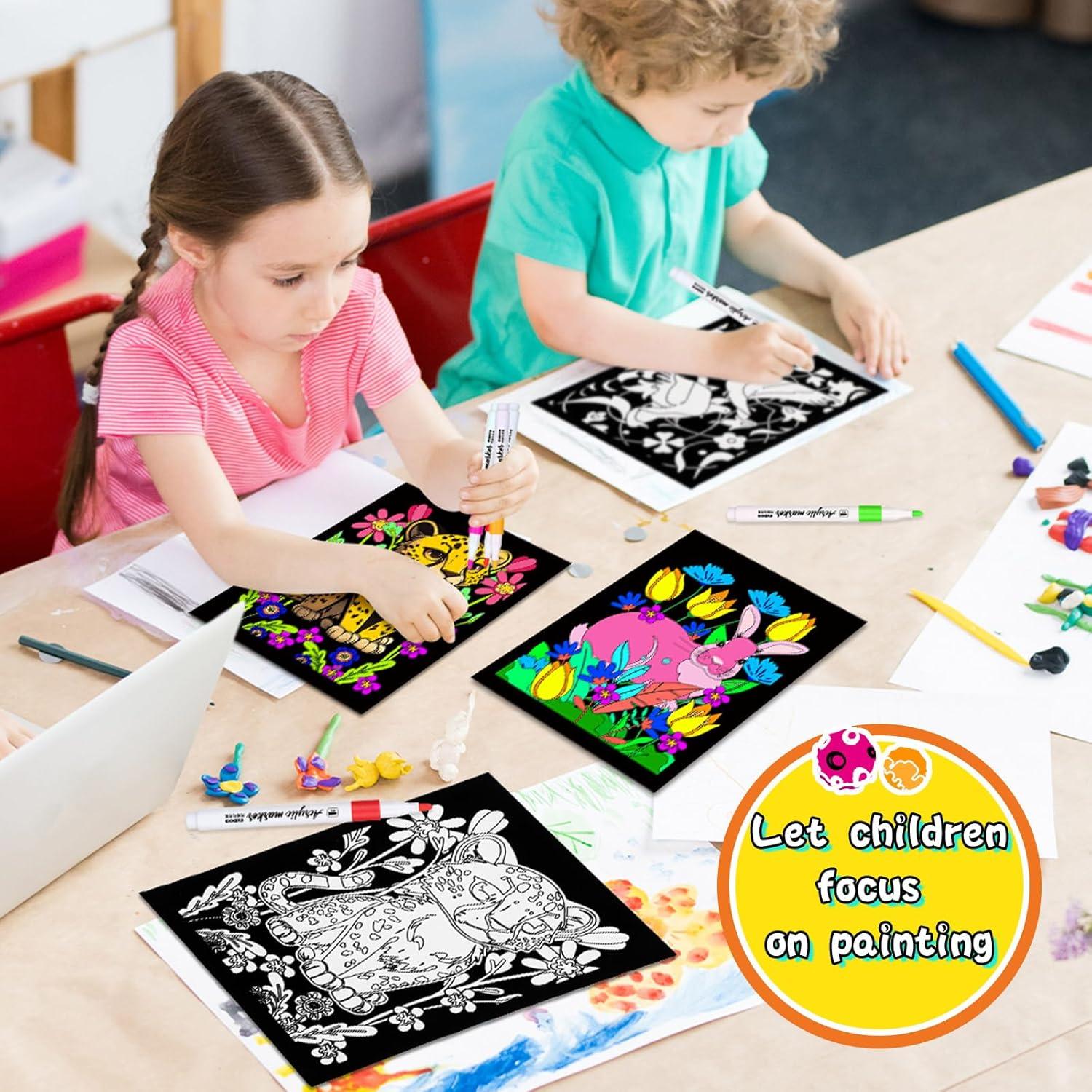 Pack de 48 Pósters de Colorear Terciopelo Zhanmai 20x25 cm