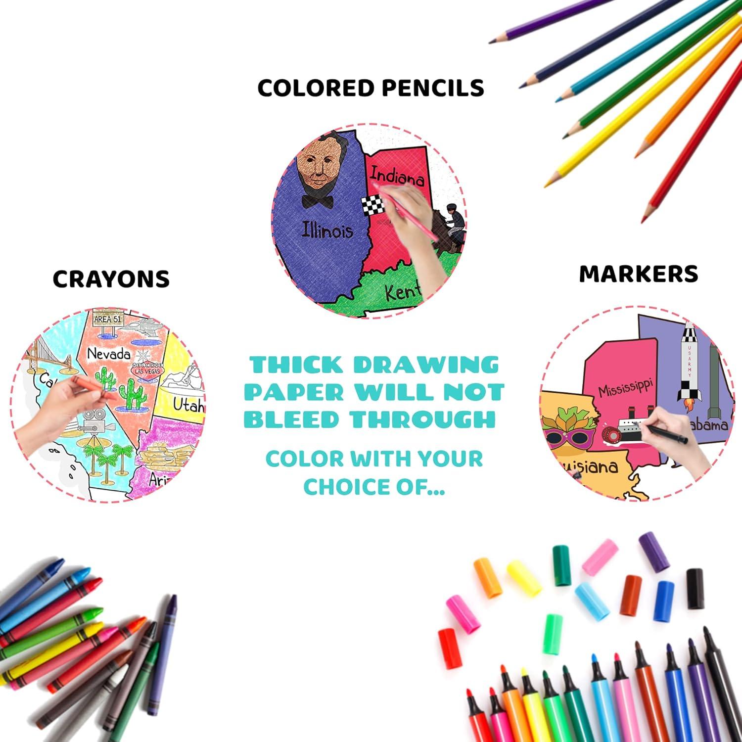 Póster Gigante para Colorear Mapa de EE. UU. Dekali 132x89 cm