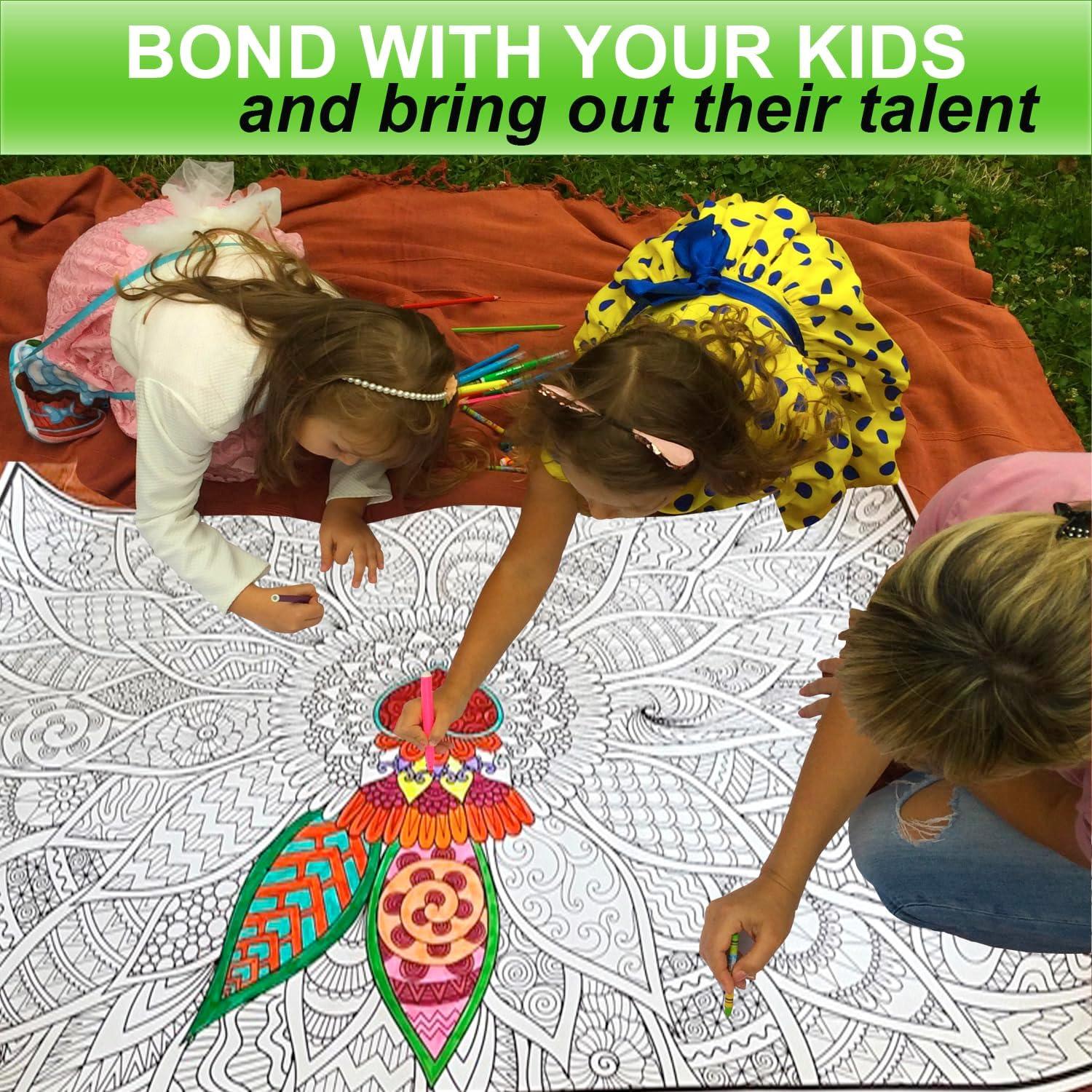 Póster de Colorear Gigante Mandala ALEX Art 97.79x67.78cm