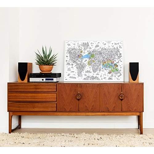 Póster para Colorear Gigante Omy Atlas Mapa del Mundo 101.6x71.1cm