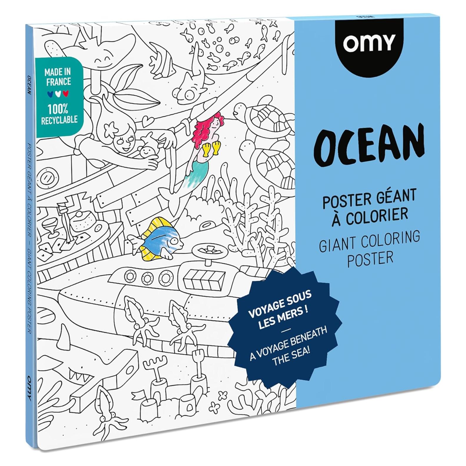 Póster para Colorear Omy Océano 101.6 x 71.1 cm - Diversión Familiar