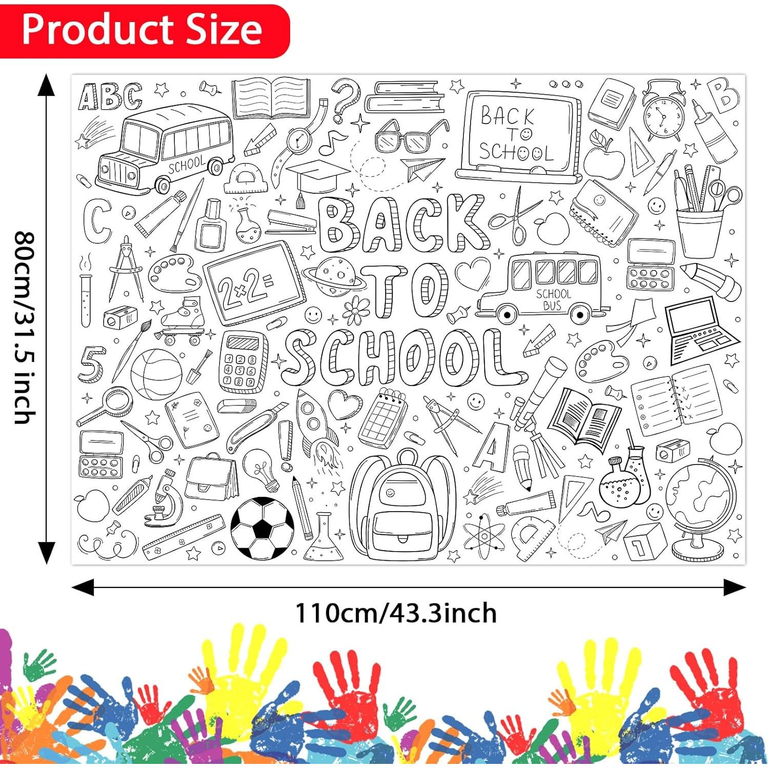 Póster Gigante para Colorear Regreso a Clases 80x110cm