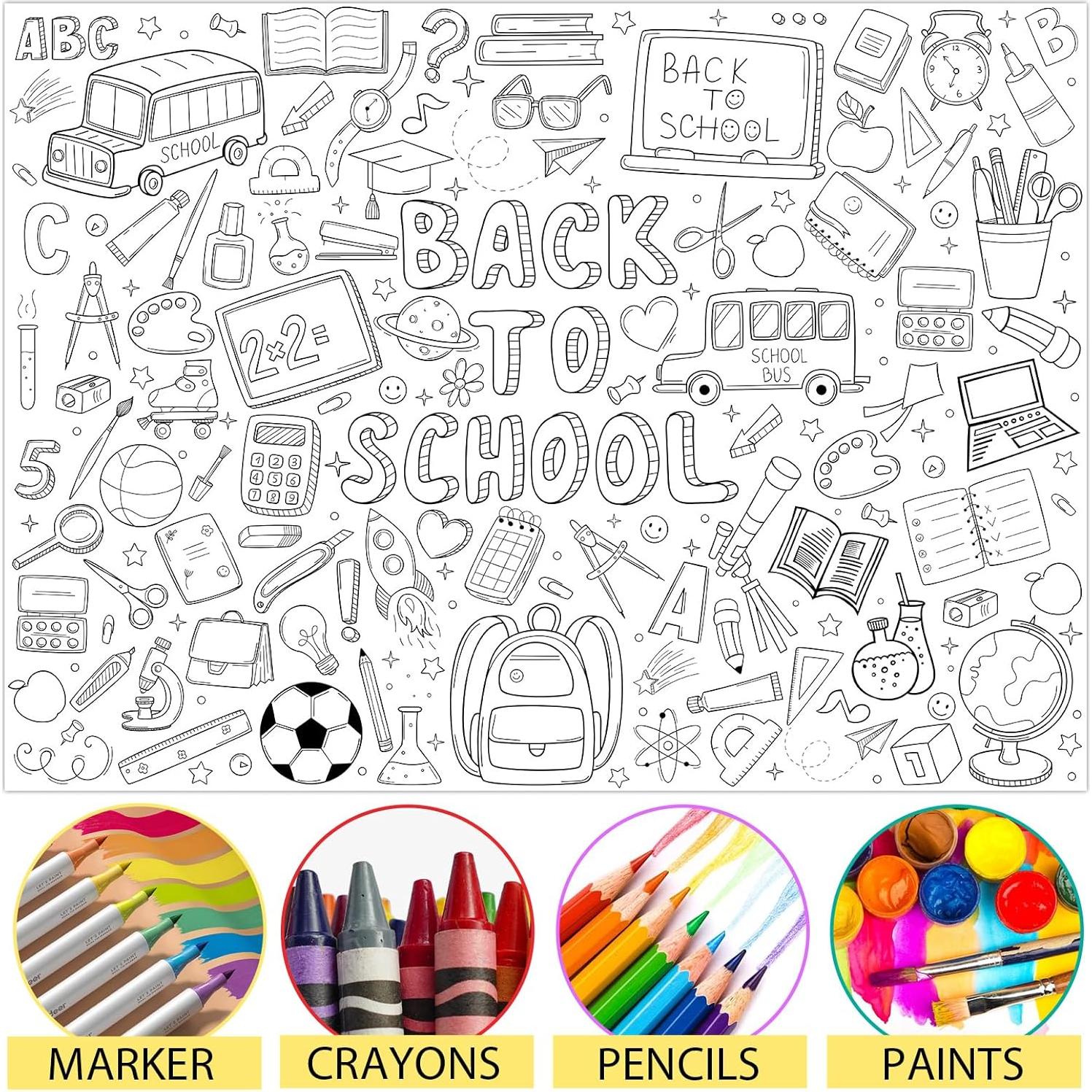 Póster Gigante para Colorear Regreso a Clases 80x110cm