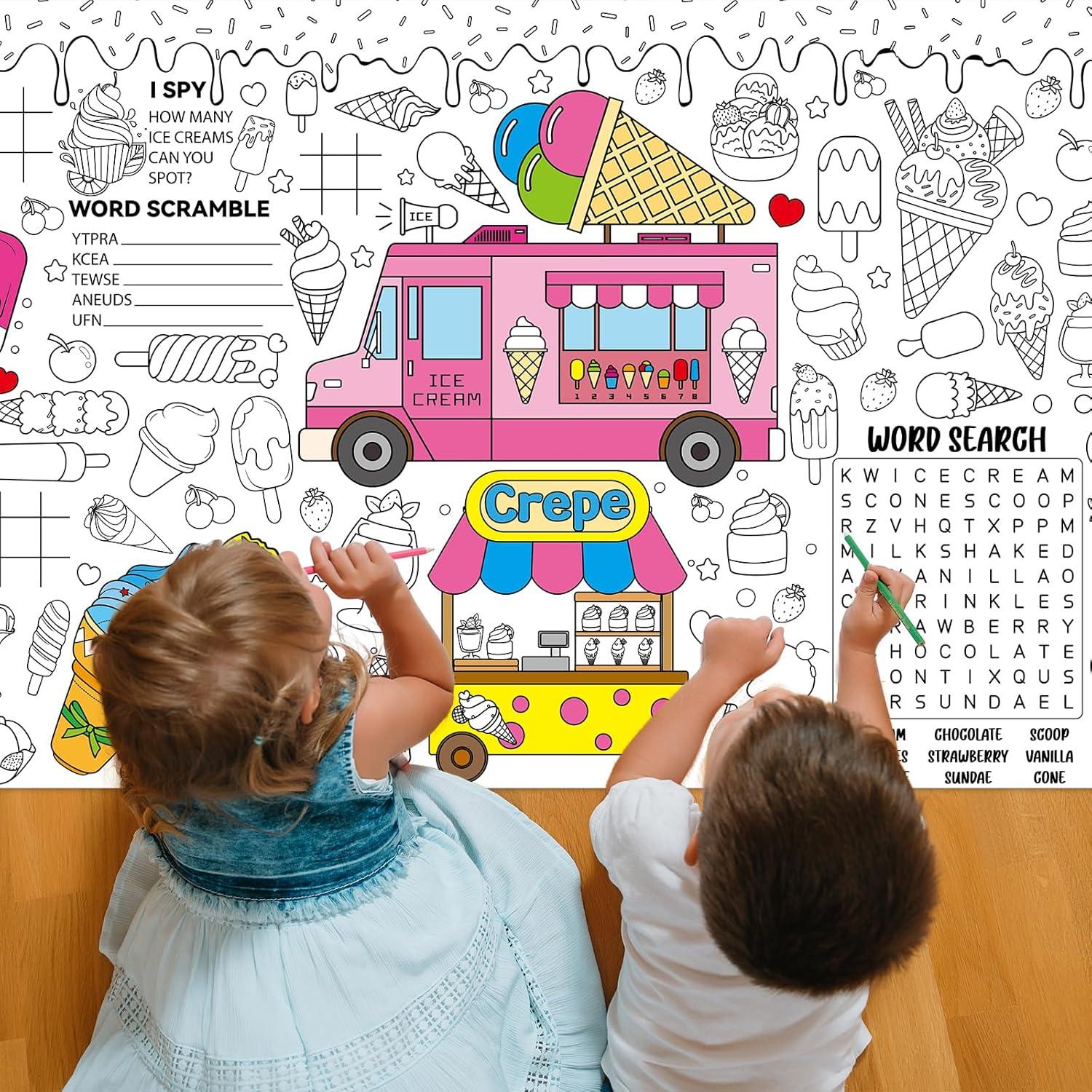 Póster Gigante para Colorear Helado Naozinebi 180x80 cm