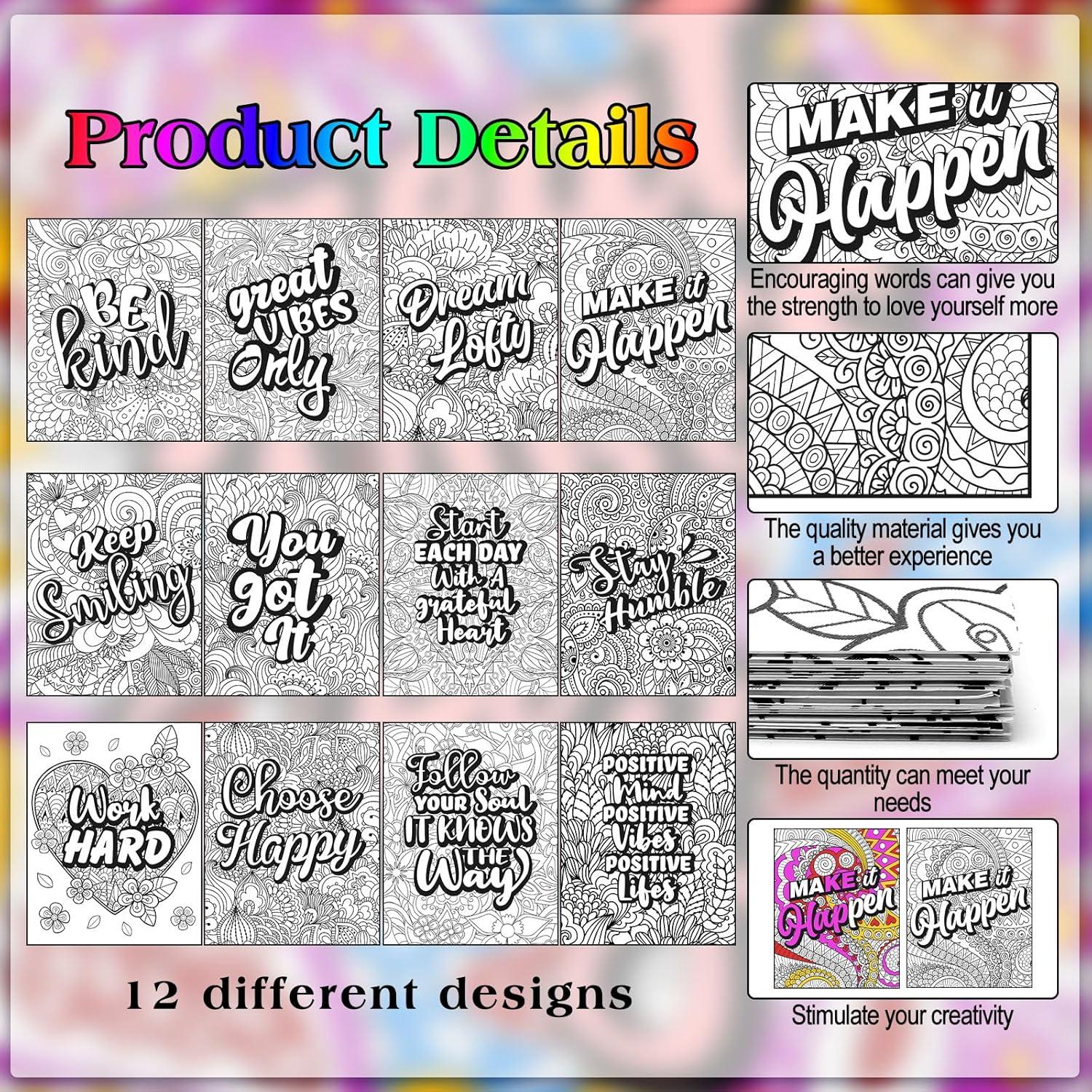 Geyoga 48 Pósteres de Colorear Mandala 28x21 cm para Adultos