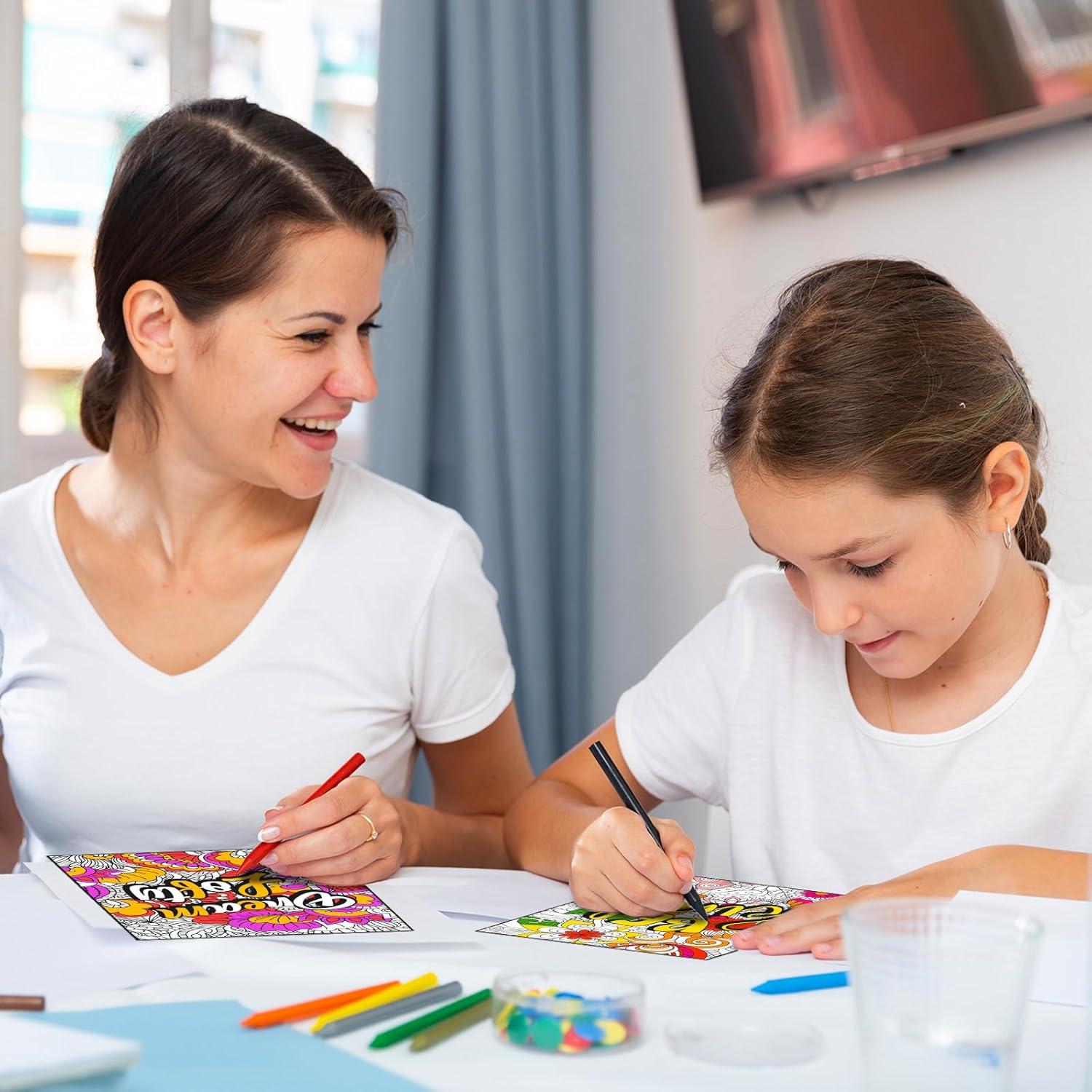 Geyoga 48 Pósteres de Colorear Mandala 28x21 cm para Adultos