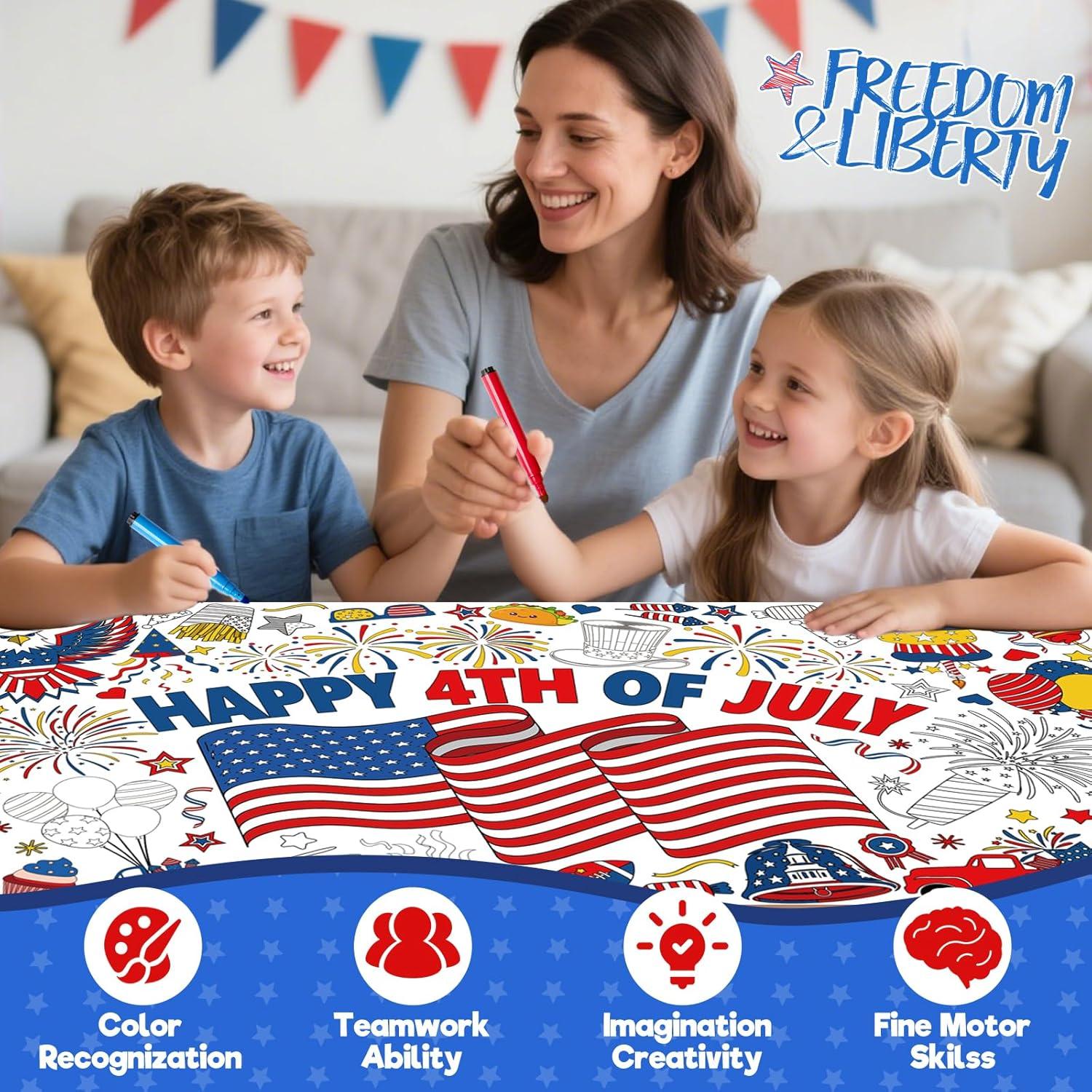 Póster para Colorear ZMLM Día de la Independencia 182.88x78.74cm