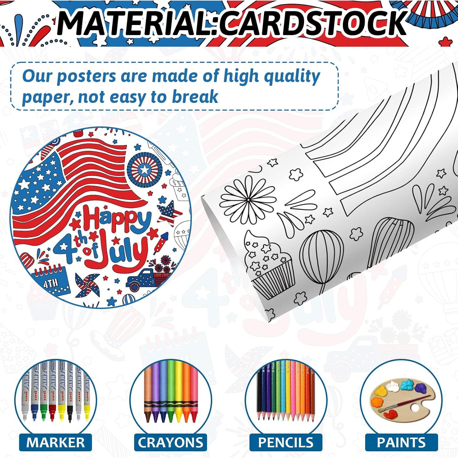 Póster gigante para colorear 4 de julio ZOIIWA 109.5x80 cm