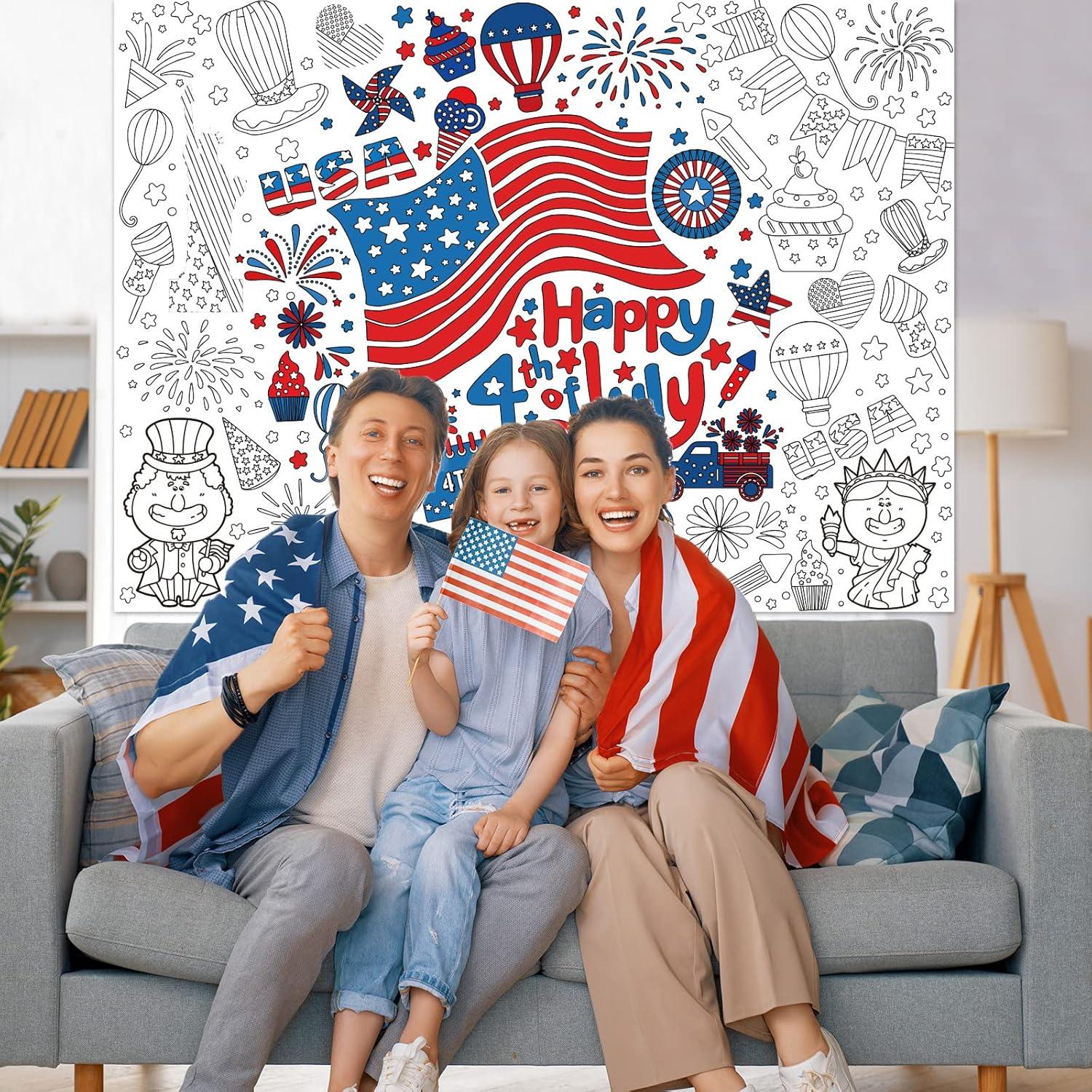 Póster gigante para colorear 4 de julio ZOIIWA 109.5x80 cm