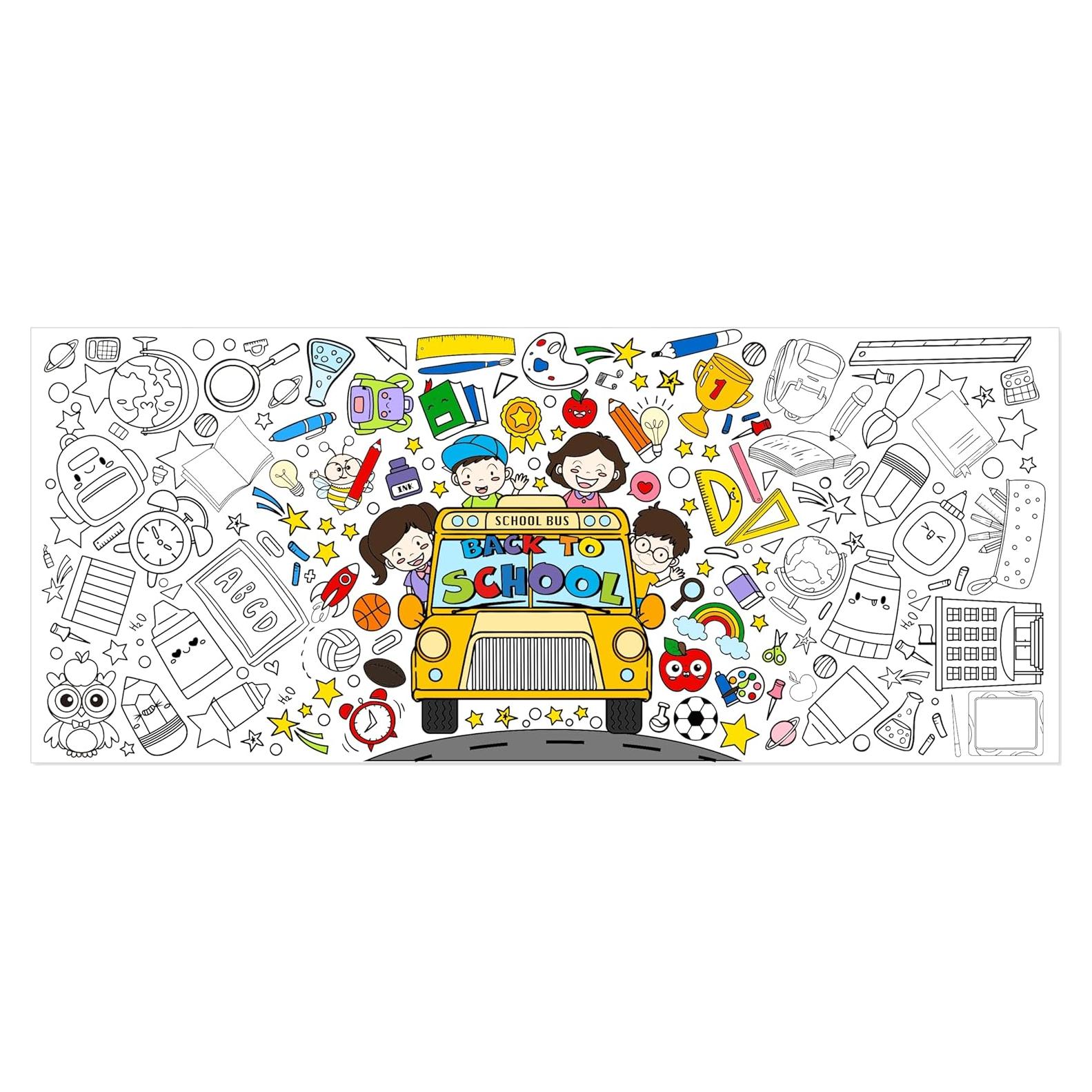 Póster Gigante para Colorear Regreso a Clases 140x60 cm