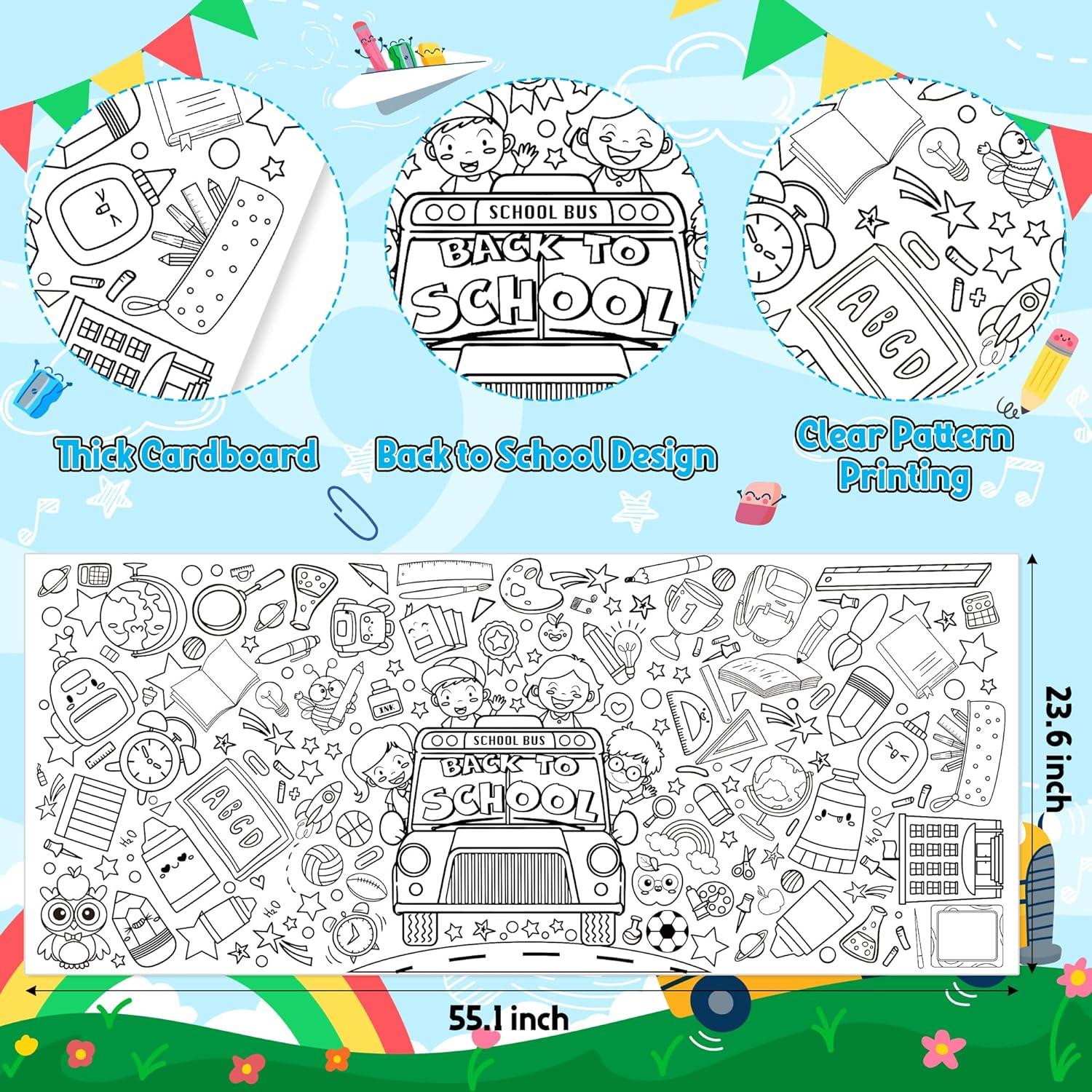 Póster Gigante para Colorear Regreso a Clases 140x60 cm