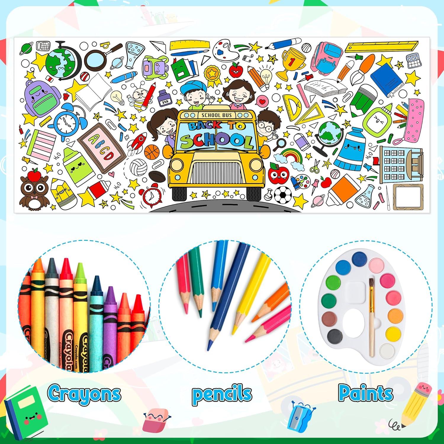 Póster Gigante para Colorear Regreso a Clases 140x60 cm