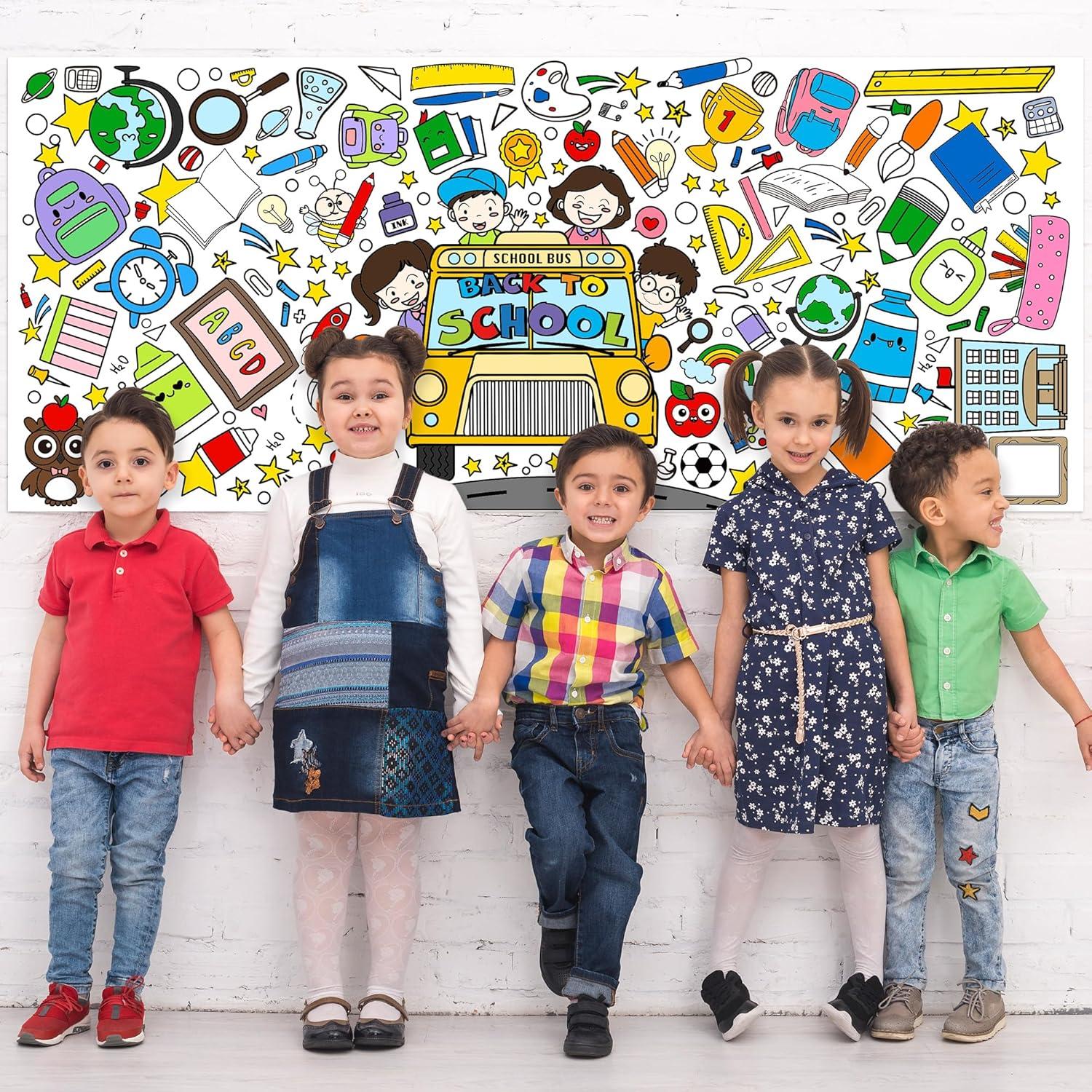 Póster Gigante para Colorear Regreso a Clases 140x60 cm