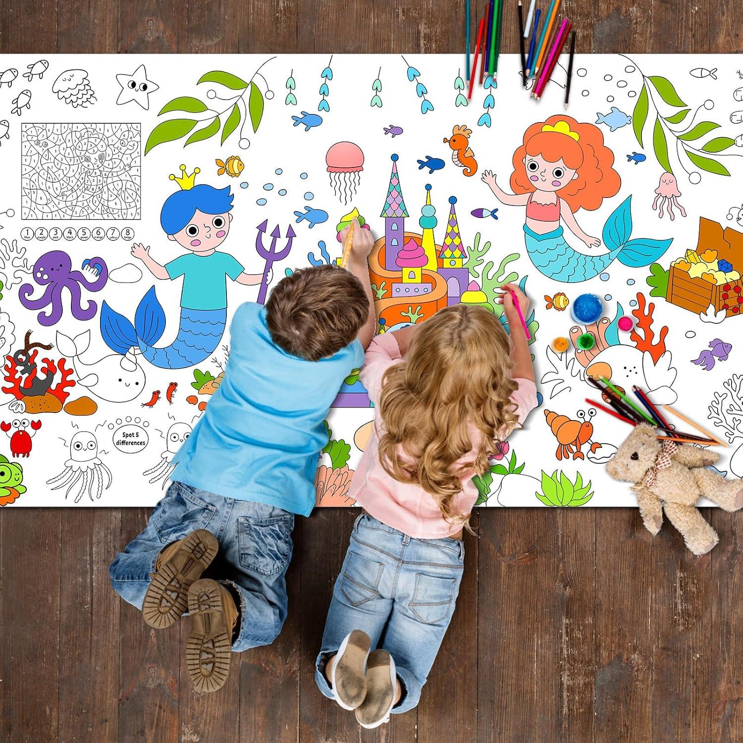 Carteles Gigantes para Colorear Motipuns 2 Pcs Sirenas 89x180cm