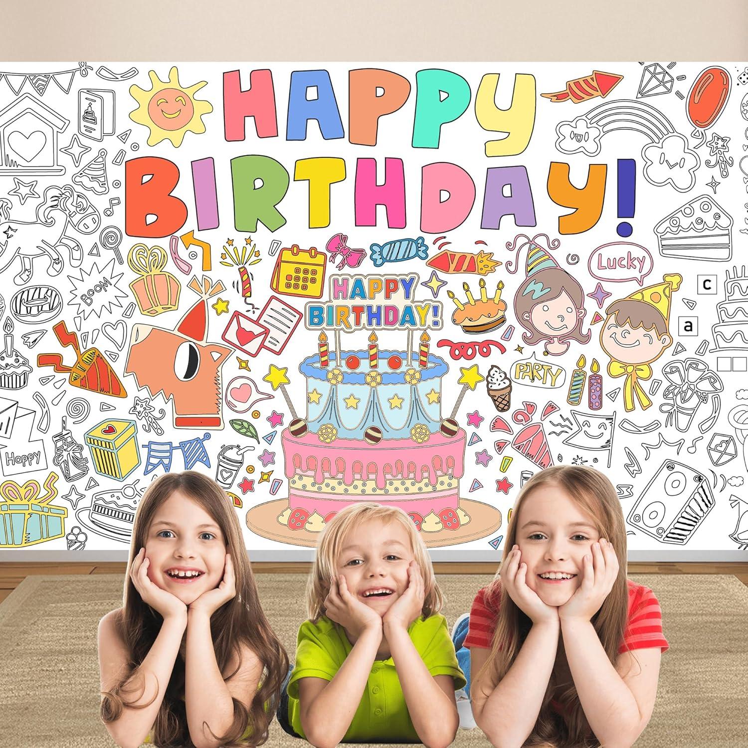 Mantel para Colorear Cumpleaños PURPLIZATION 76x183 cm