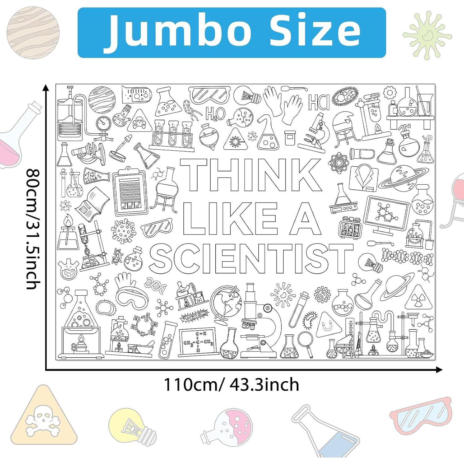 Póster Gigante para Colorear de Ciencia Naozinebi 80x110cm