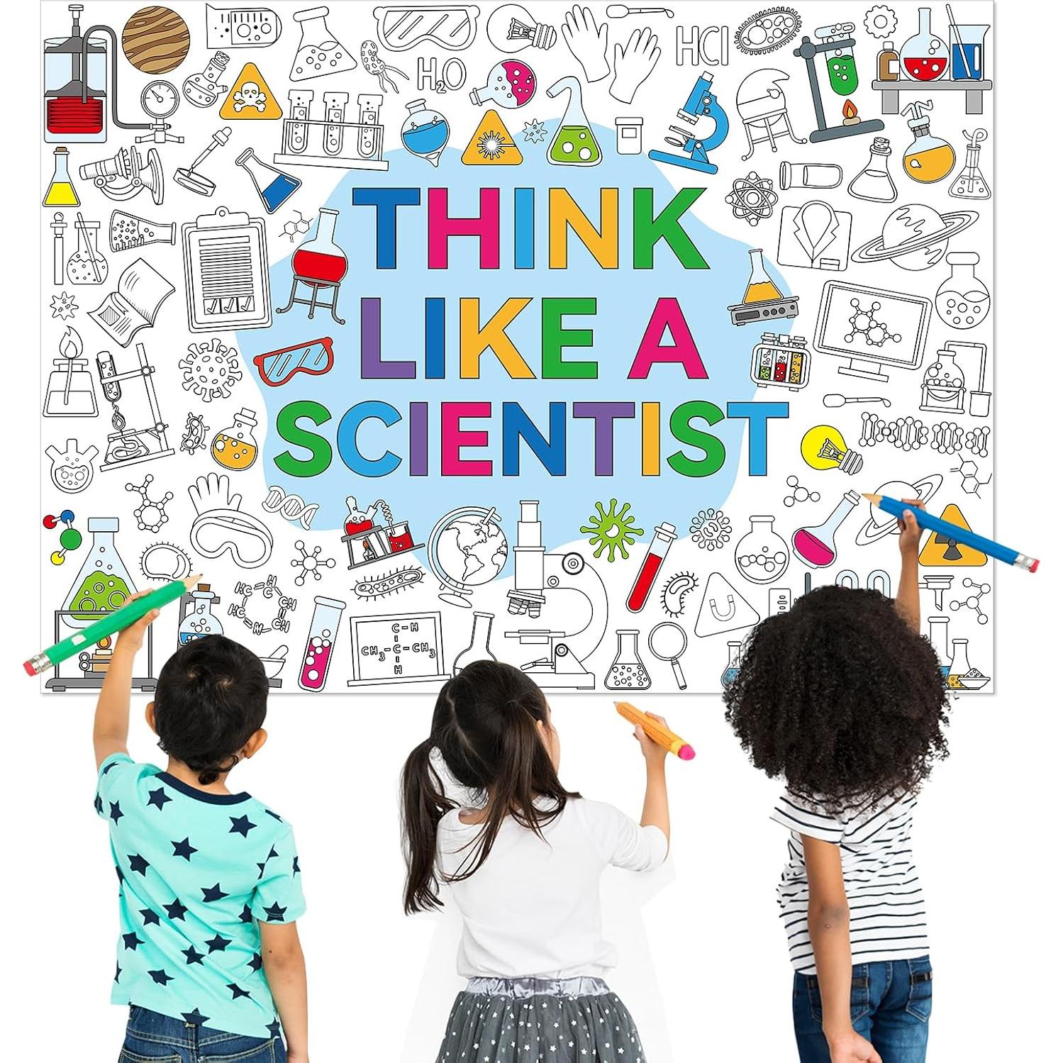 Póster Gigante para Colorear de Ciencia Naozinebi 80x110cm