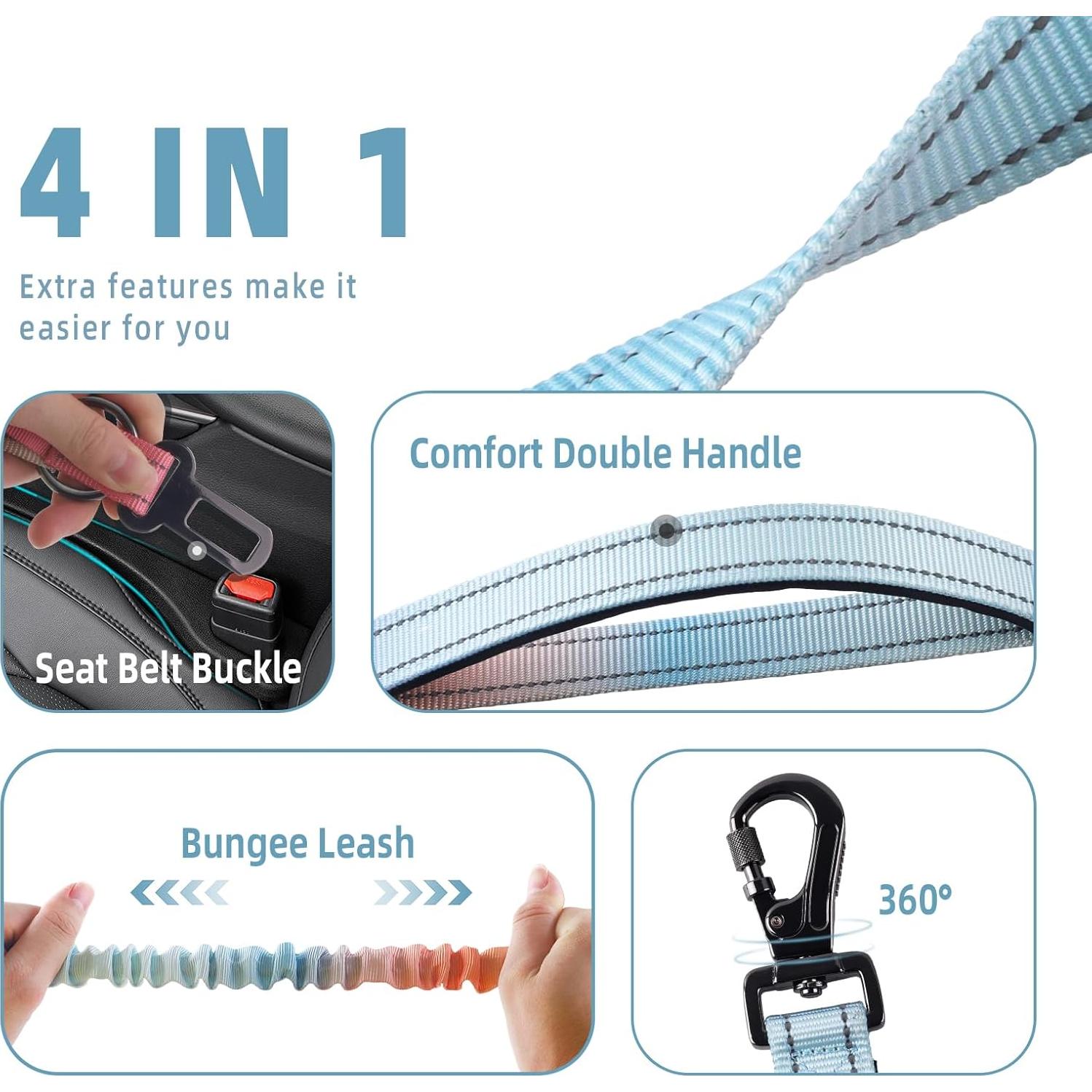 Correa Bungee para Perros Manos Libres Roses&Poetry 1.22-1.83m