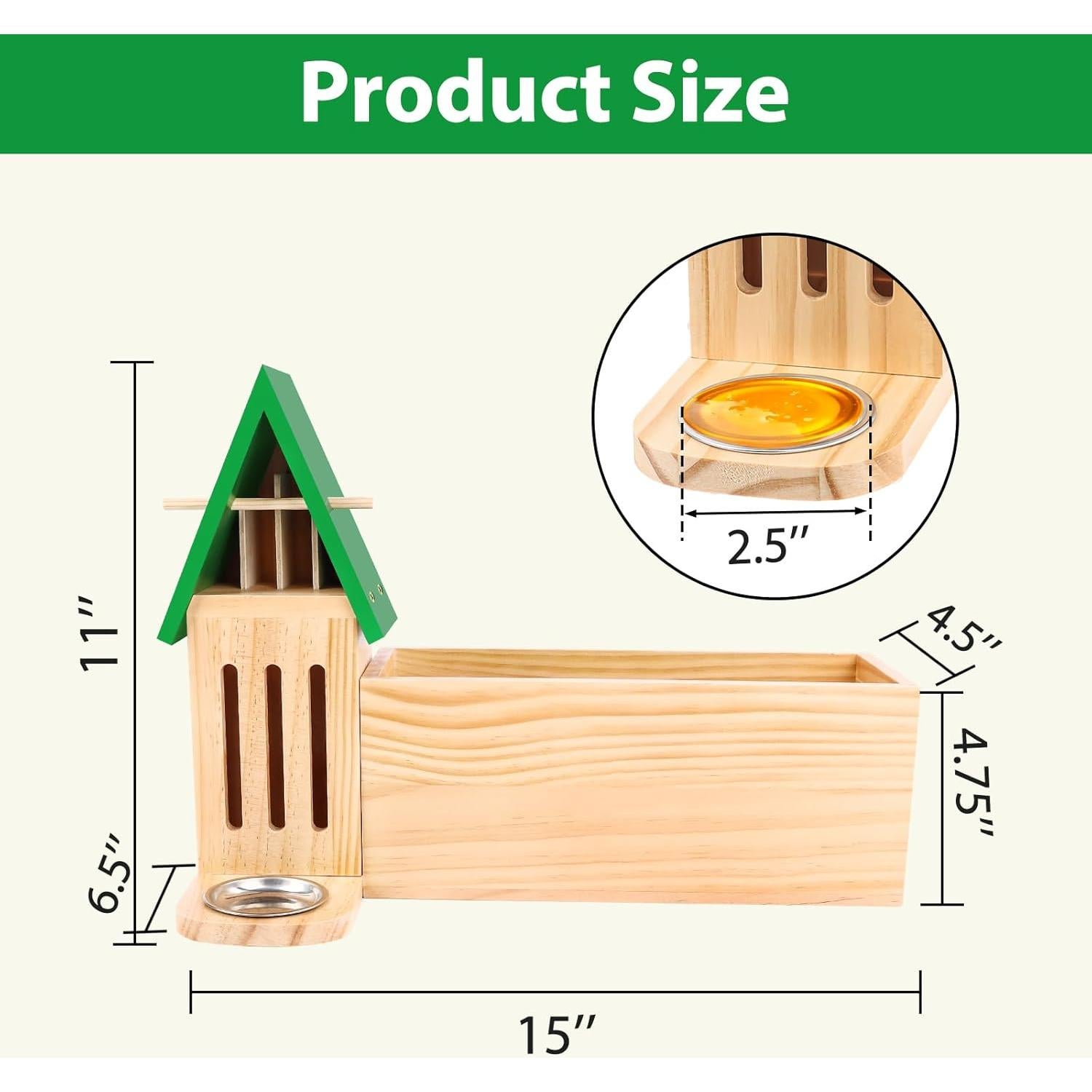 Casa de Mariposas de Madera RGJ con Comedero y Maceta 32cm