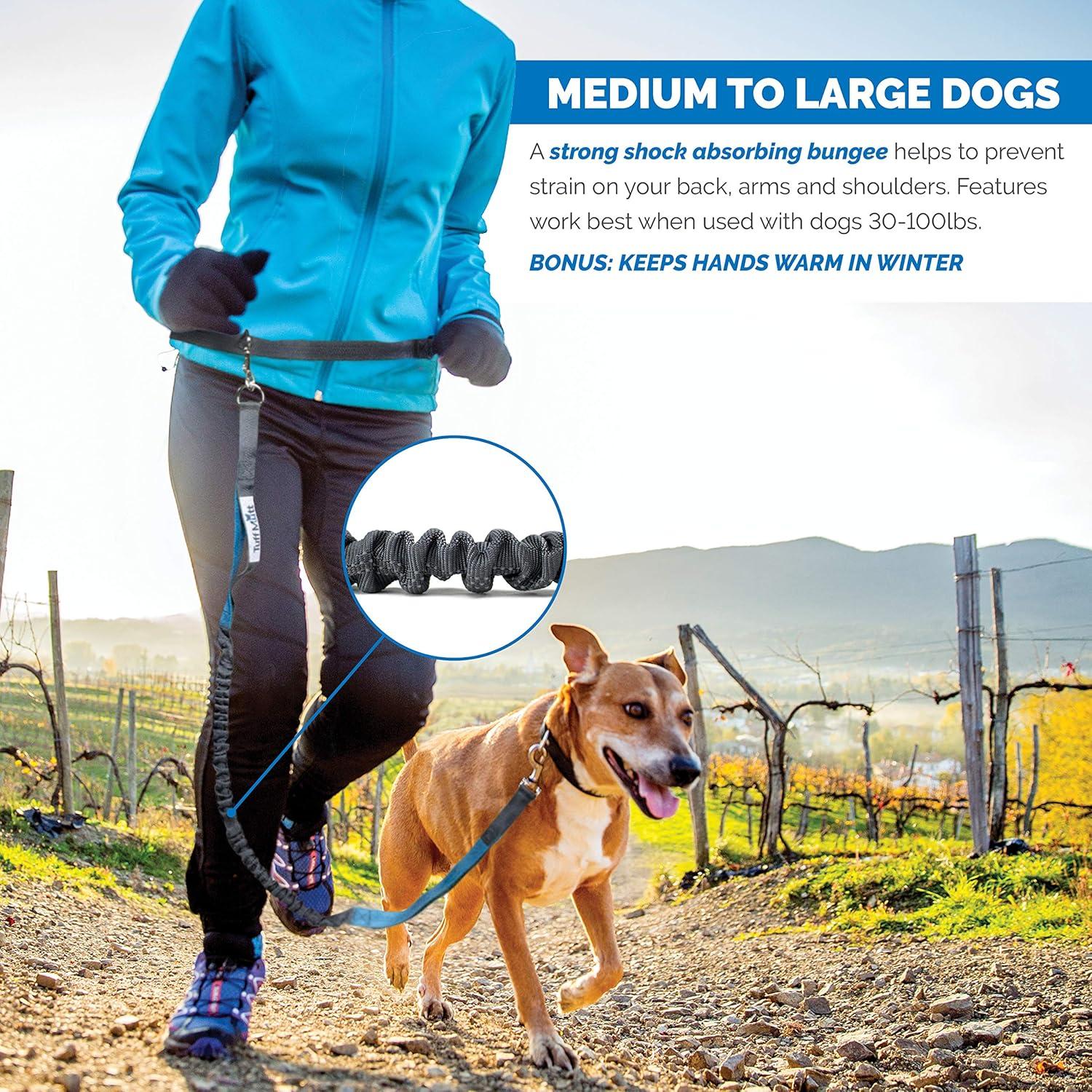 Correa de Cintura Manos Libres Tuff Mutt Verde/Gris para Perros