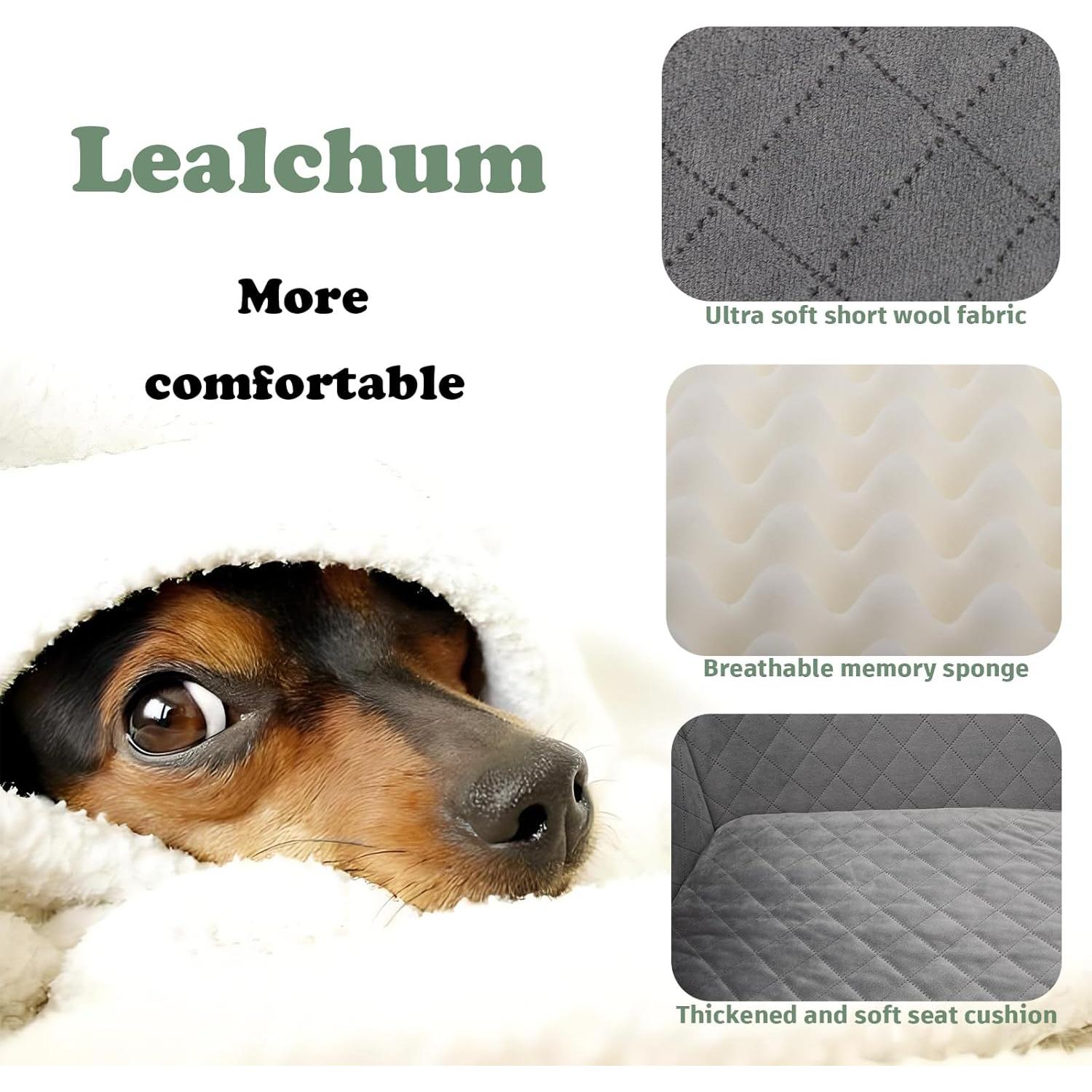 Asiento de Coche para Perros Lealchum Grande Rojo Desmontable