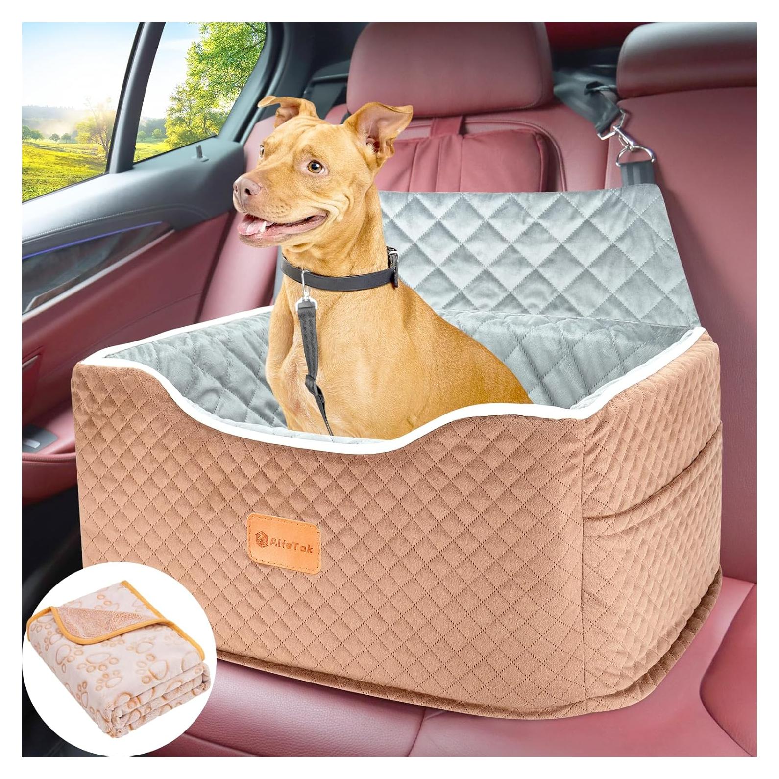 Asiento Elevado para Perros Medianos AlfaTok Marrón 61.8x36.4 cm