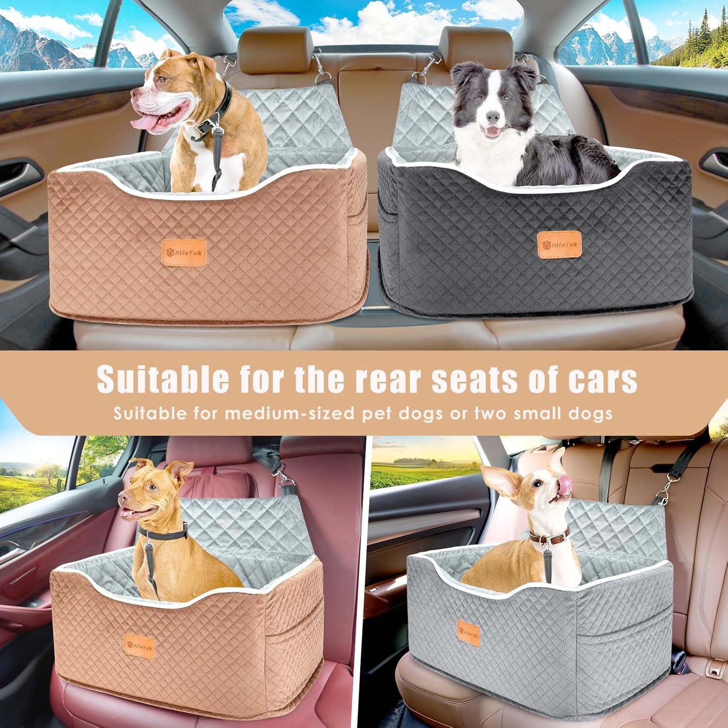Asiento Elevado para Perros Medianos AlfaTok Marrón 61.8x36.4 cm