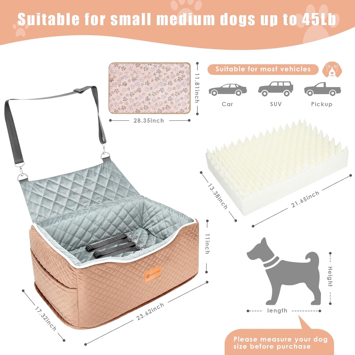Asiento Elevado para Perros Medianos AlfaTok Marrón 61.8x36.4 cm
