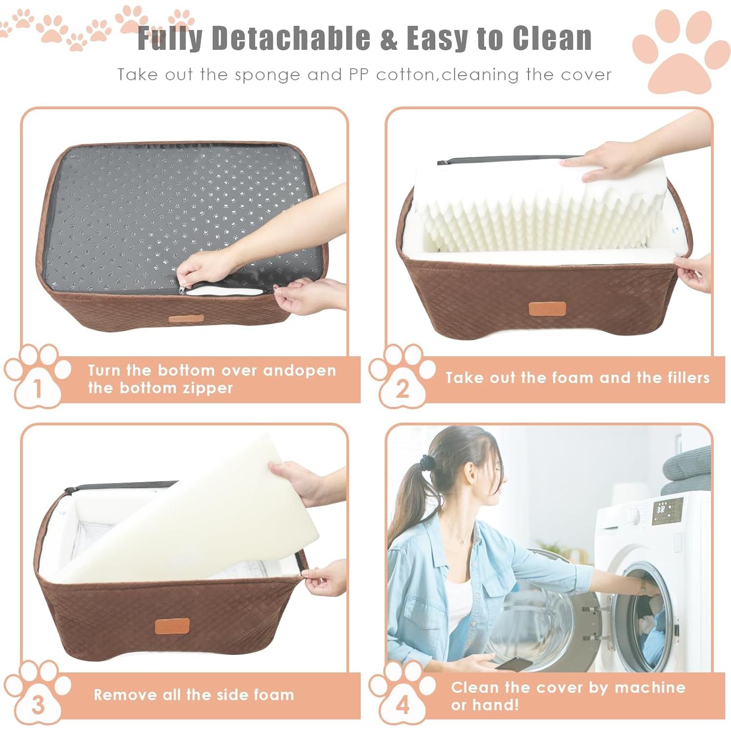 Asiento Elevado para Perros Medianos AlfaTok Marrón 61.8x36.4 cm