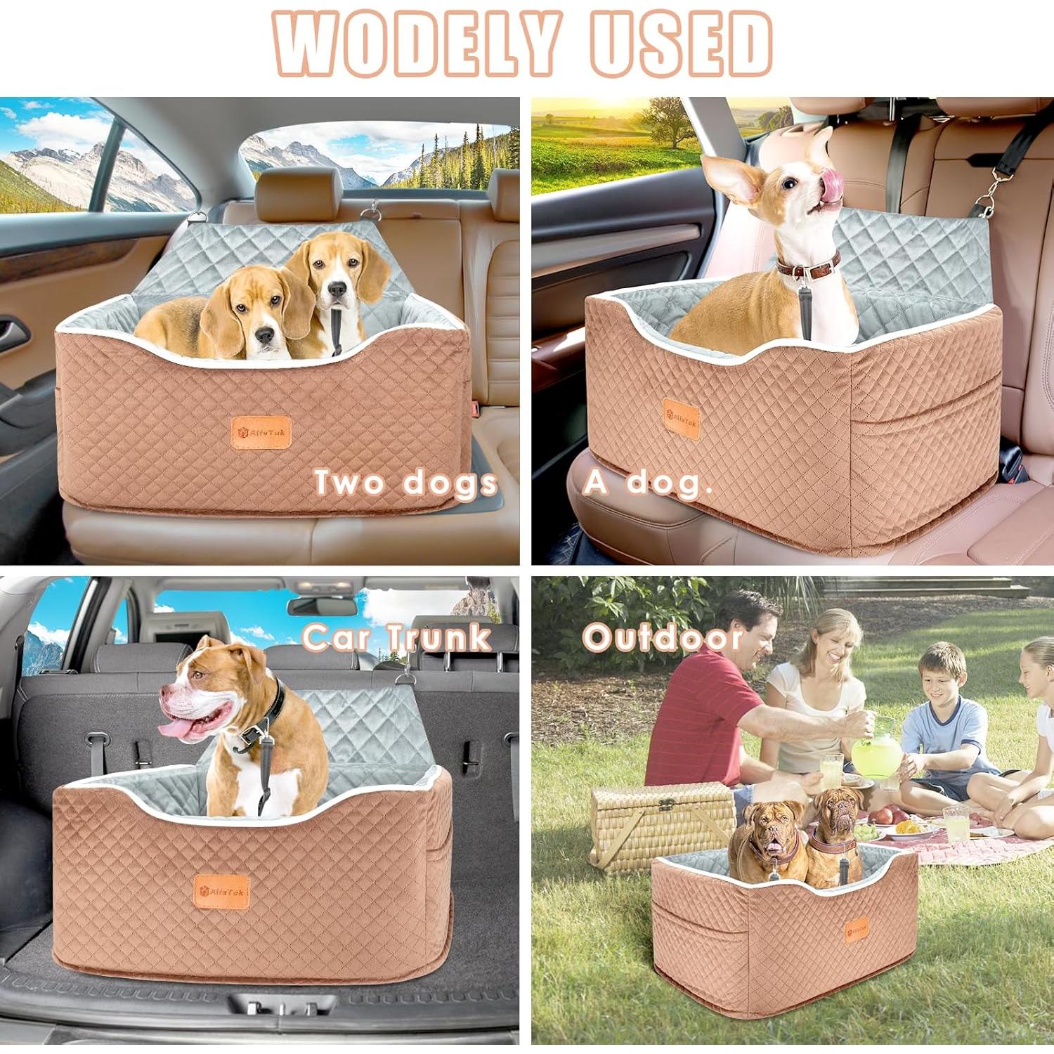 Asiento Elevado para Perros Medianos AlfaTok Marrón 61.8x36.4 cm