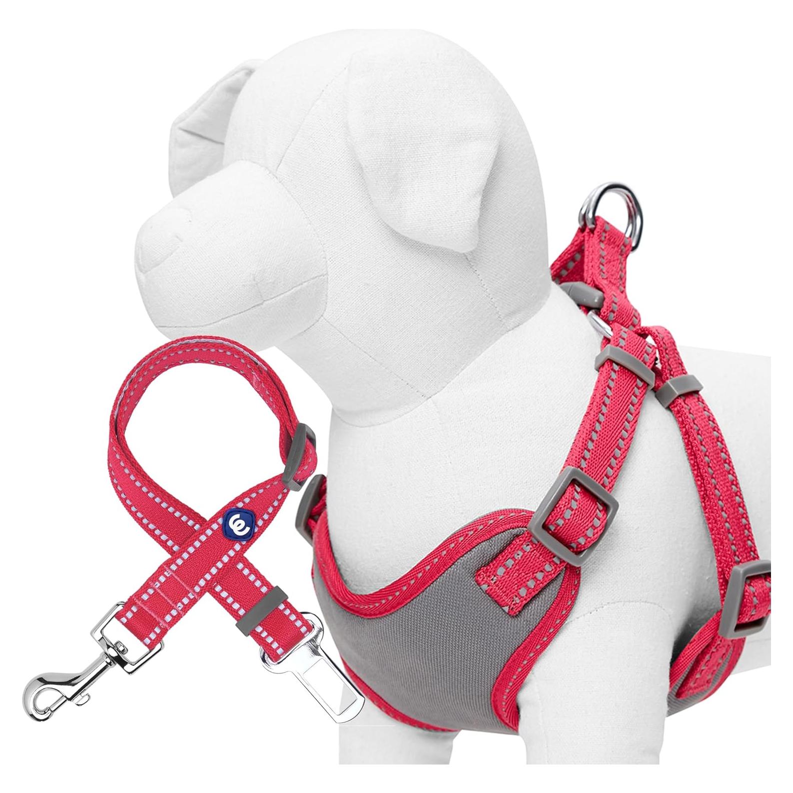 Arnés Reflectante para Perros Blueberry Pet Mediano con Cinturón de Seguridad