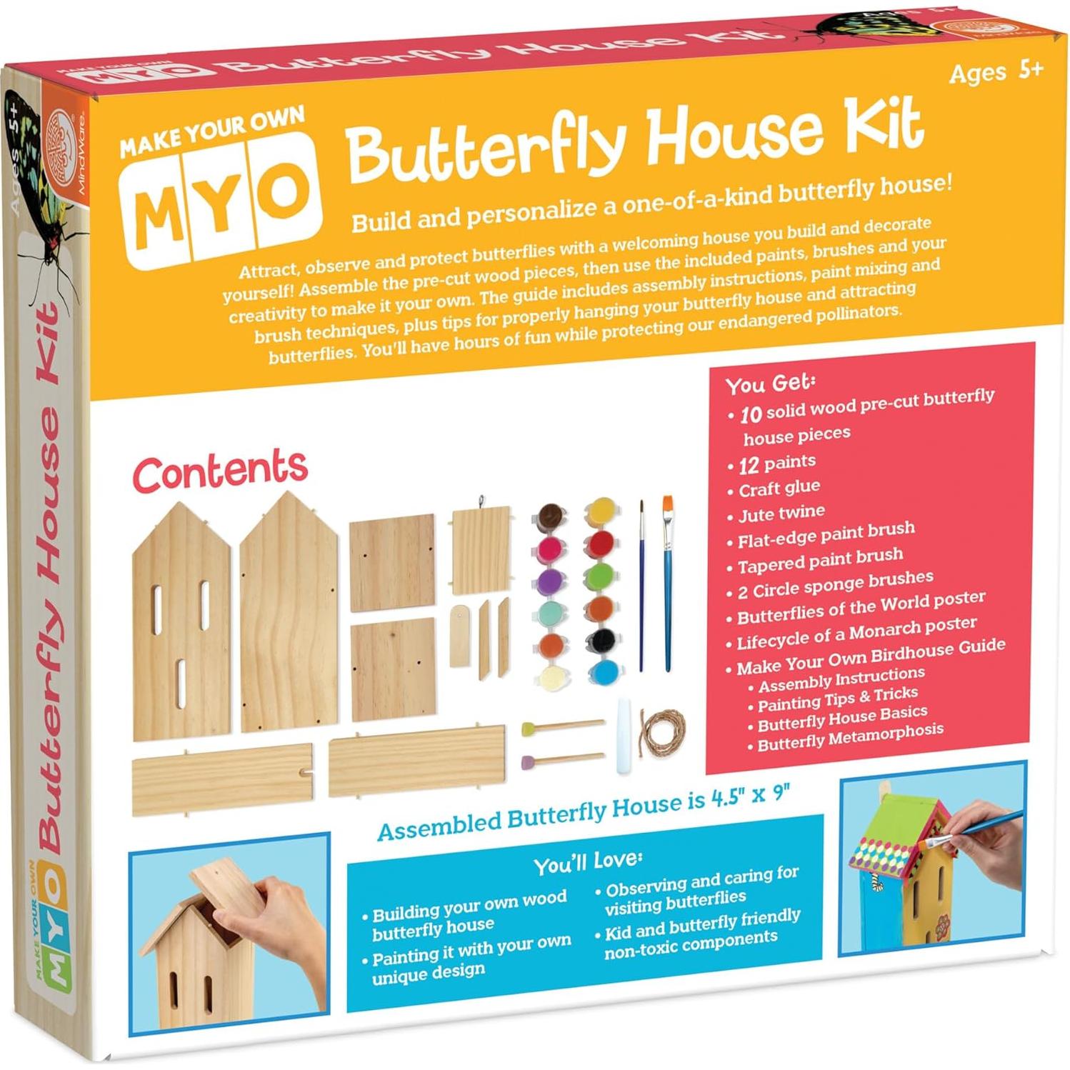 Kit de Manualidades de Mariposas MindWare - Casa de Mariposas 11.4x22.9cm