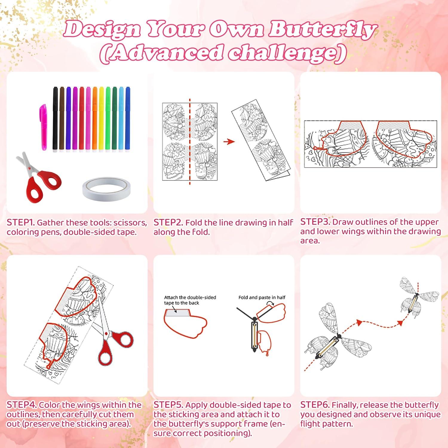 Kit de Manualidades de Mariposas DIY JOY SPOT! 36 Piezas