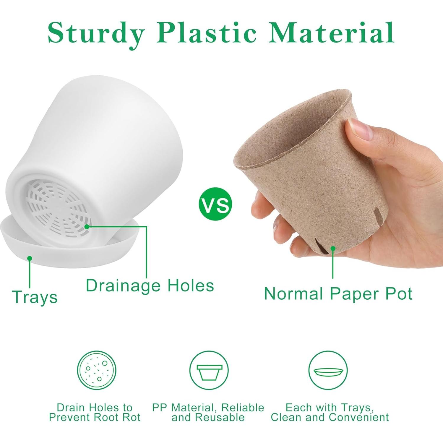 Kit de Manualidades de Macetas de Plástico Elcoho 24 Piezas