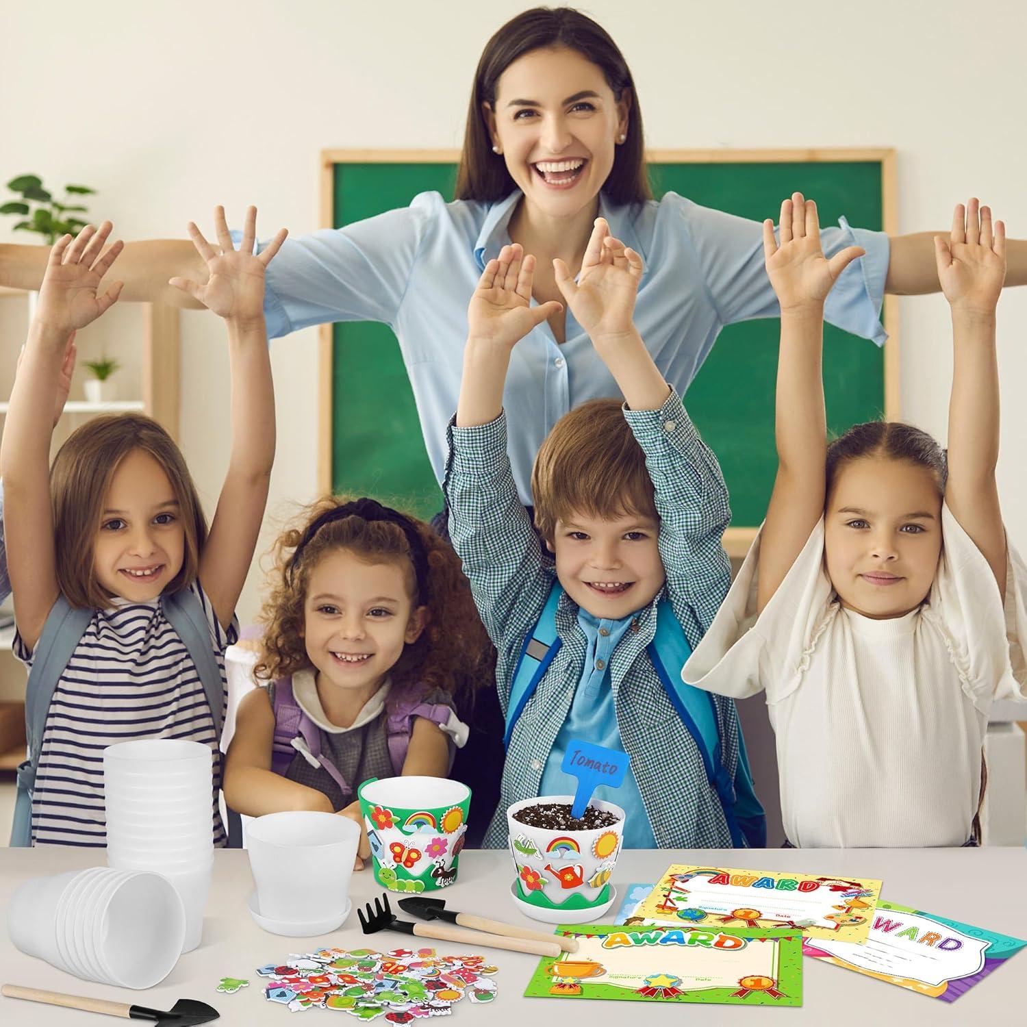 Kit de Manualidades de Macetas de Plástico Elcoho 24 Piezas