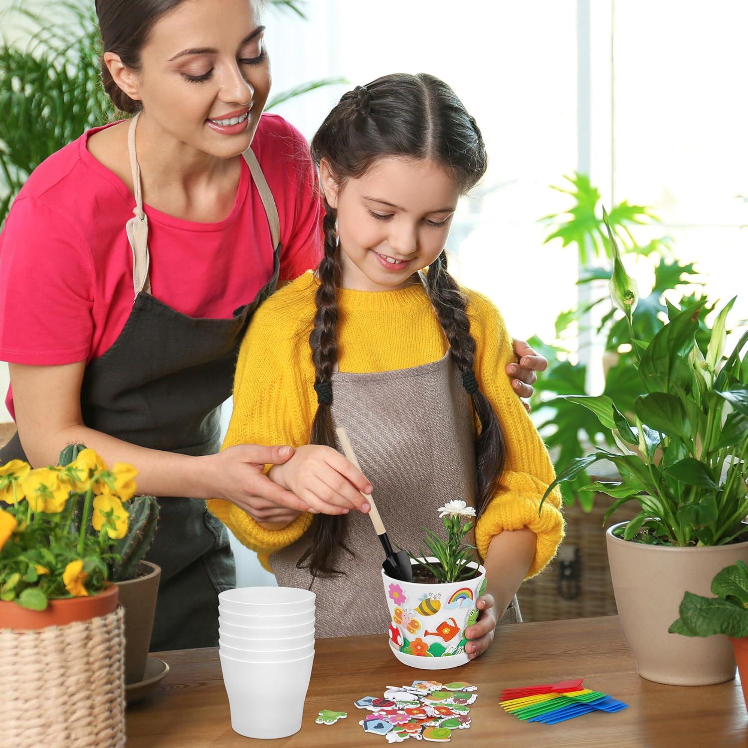 Kit de Manualidades de Macetas de Plástico Elcoho 24 Piezas