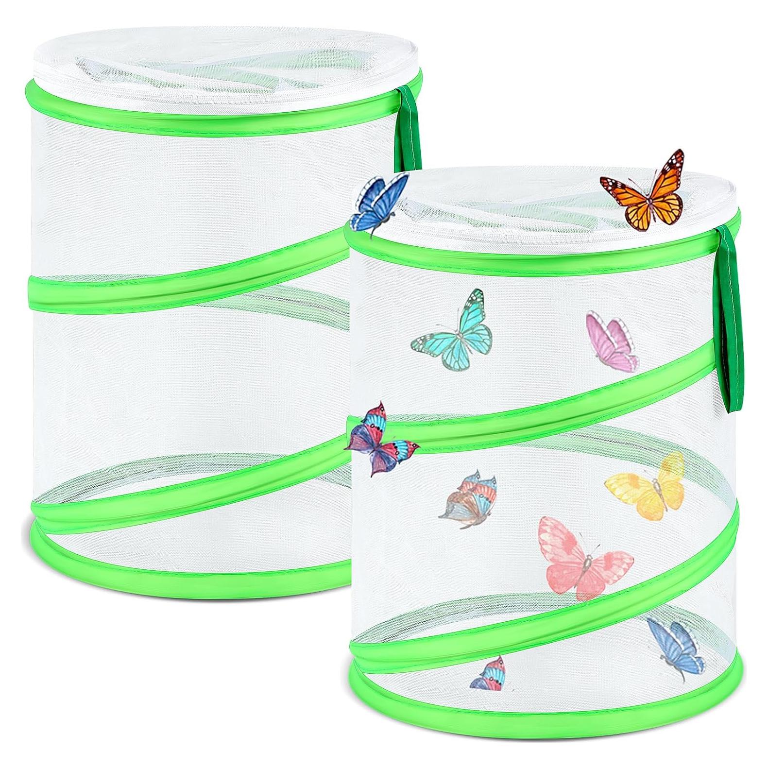 Jaula de Hábitat para Mariposas Sabary - 2 Pcs, 23x28 cm