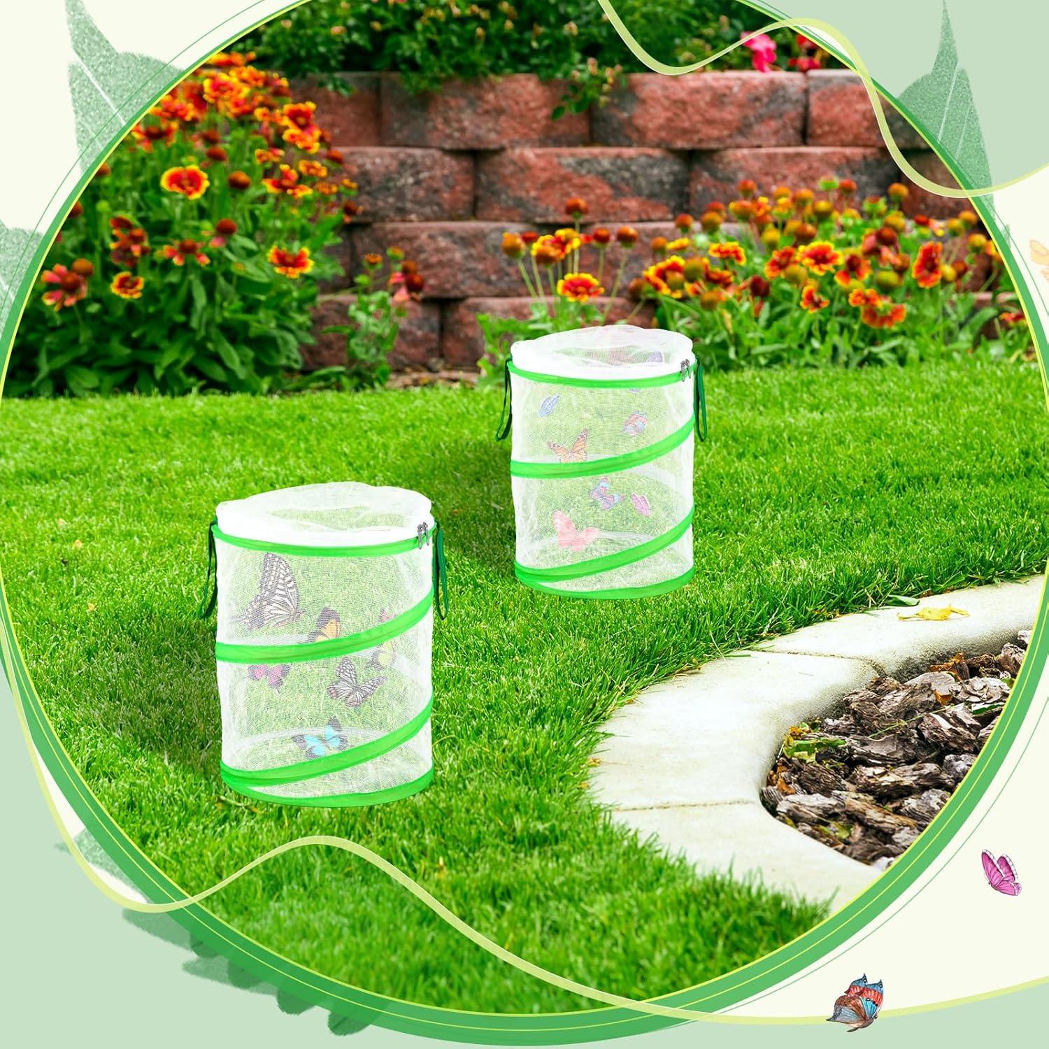 Jaula de Hábitat para Mariposas Sabary - 2 Pcs, 23x28 cm