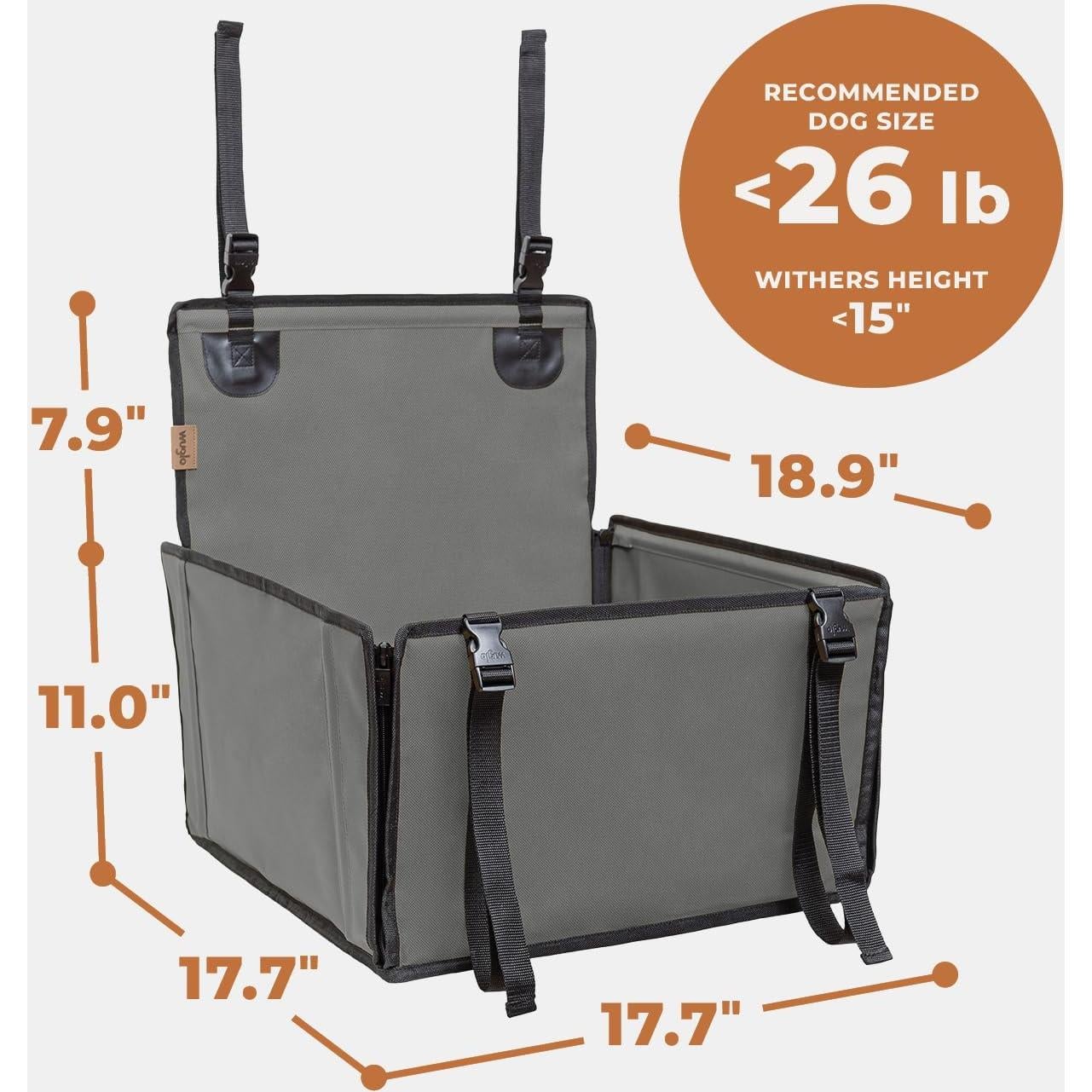 Asiento de Coche para Perros Wuglo Reforzado Gris S
