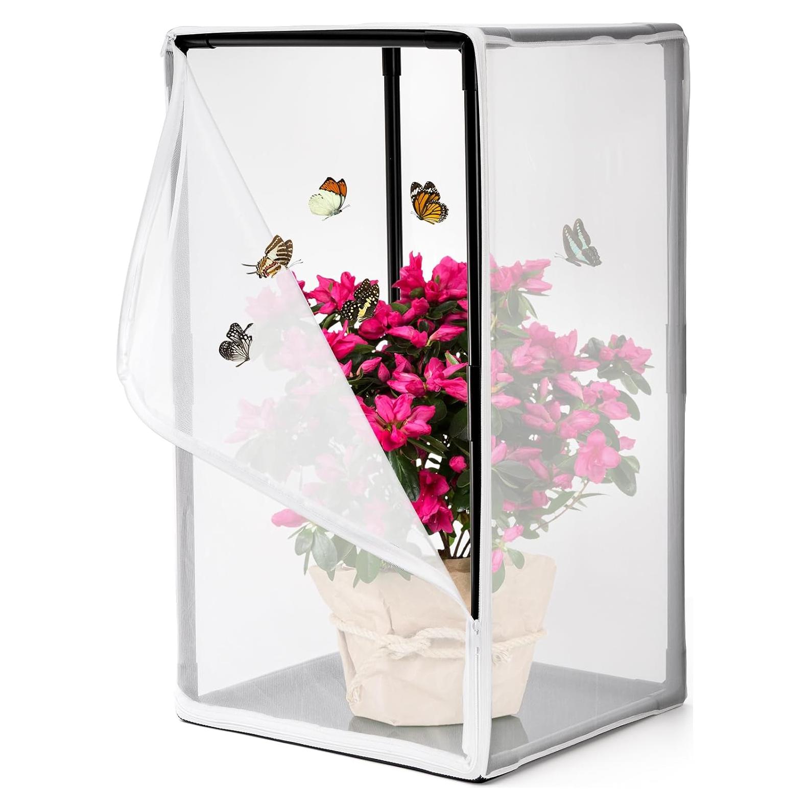 Jaula de Hábitat para Mariposas Kingrol 42x42x78 cm Malla