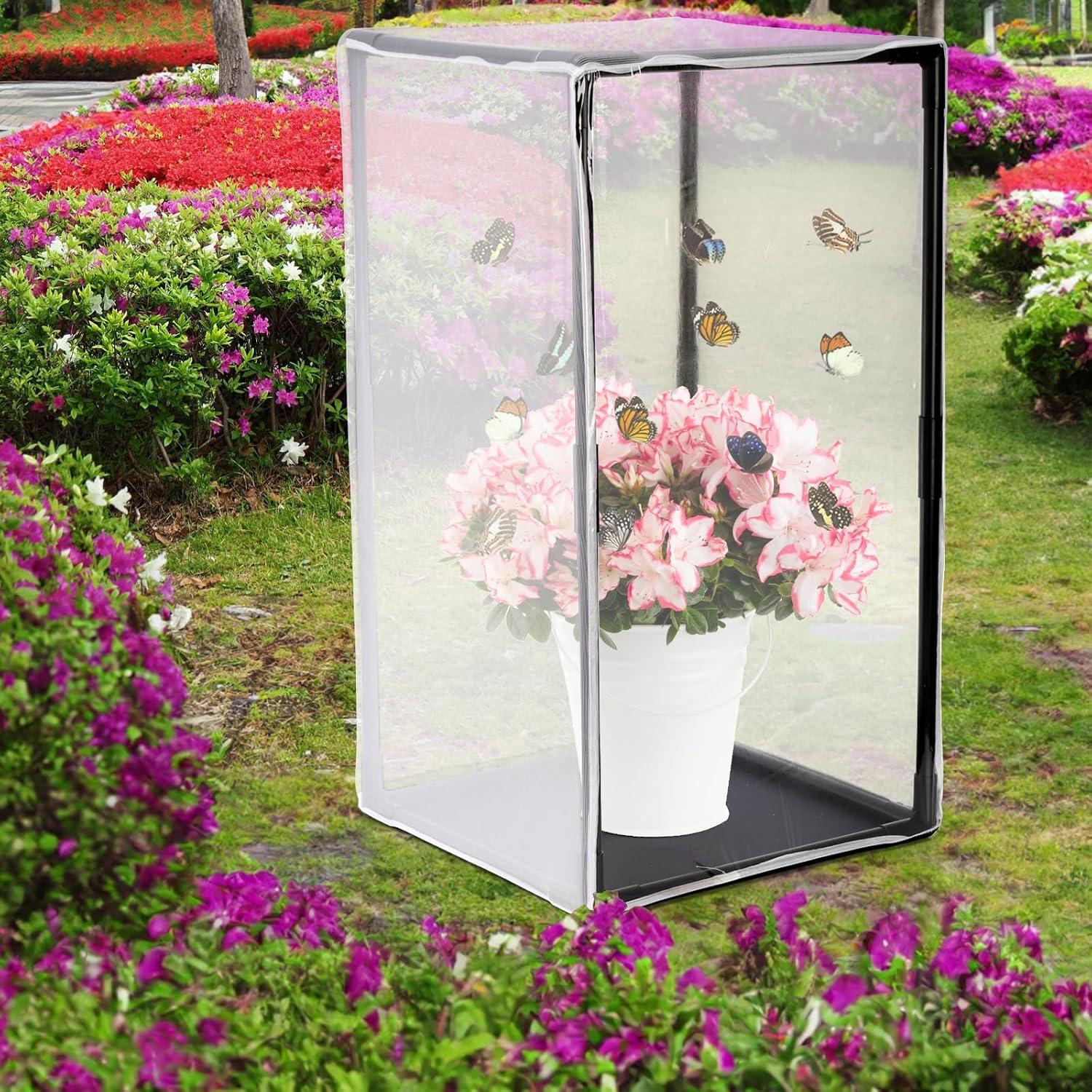 Jaula de Hábitat para Mariposas Kingrol 42x42x78 cm Malla