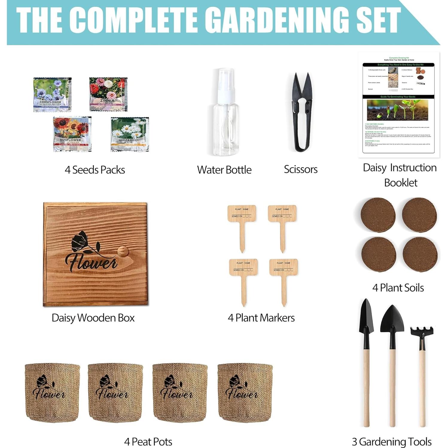 Kit de Inicio Jardinería Interior Meekear - 4 Discos Coco