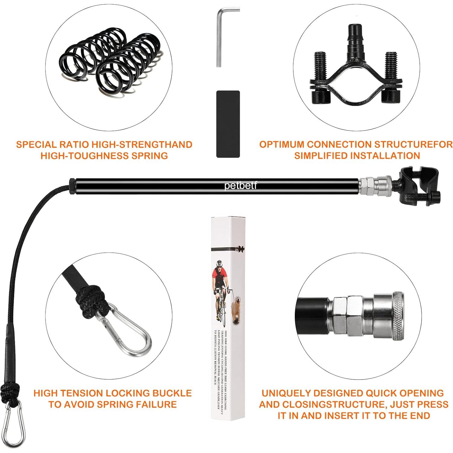 Correa de Bicicleta para Perro Petbetf - Mano Libre, Ajuste Rápido