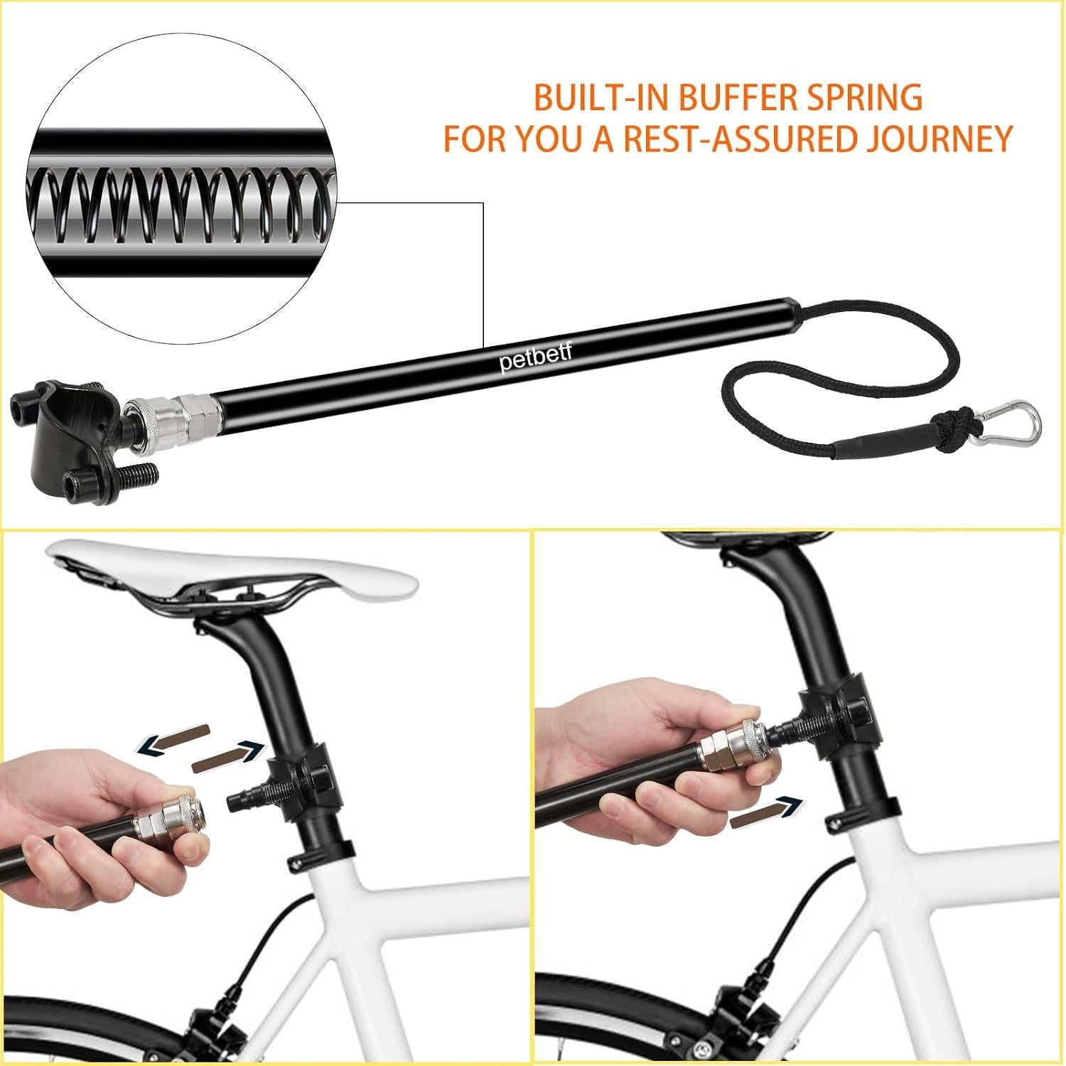 Correa de Bicicleta para Perro Petbetf - Mano Libre, Ajuste Rápido